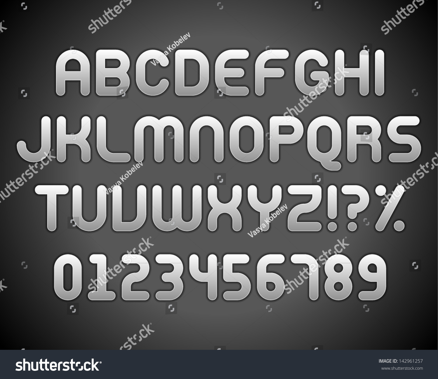 Vektor Stok Metal Alphabet Letters Font Vector Design (Tanpa Royalti