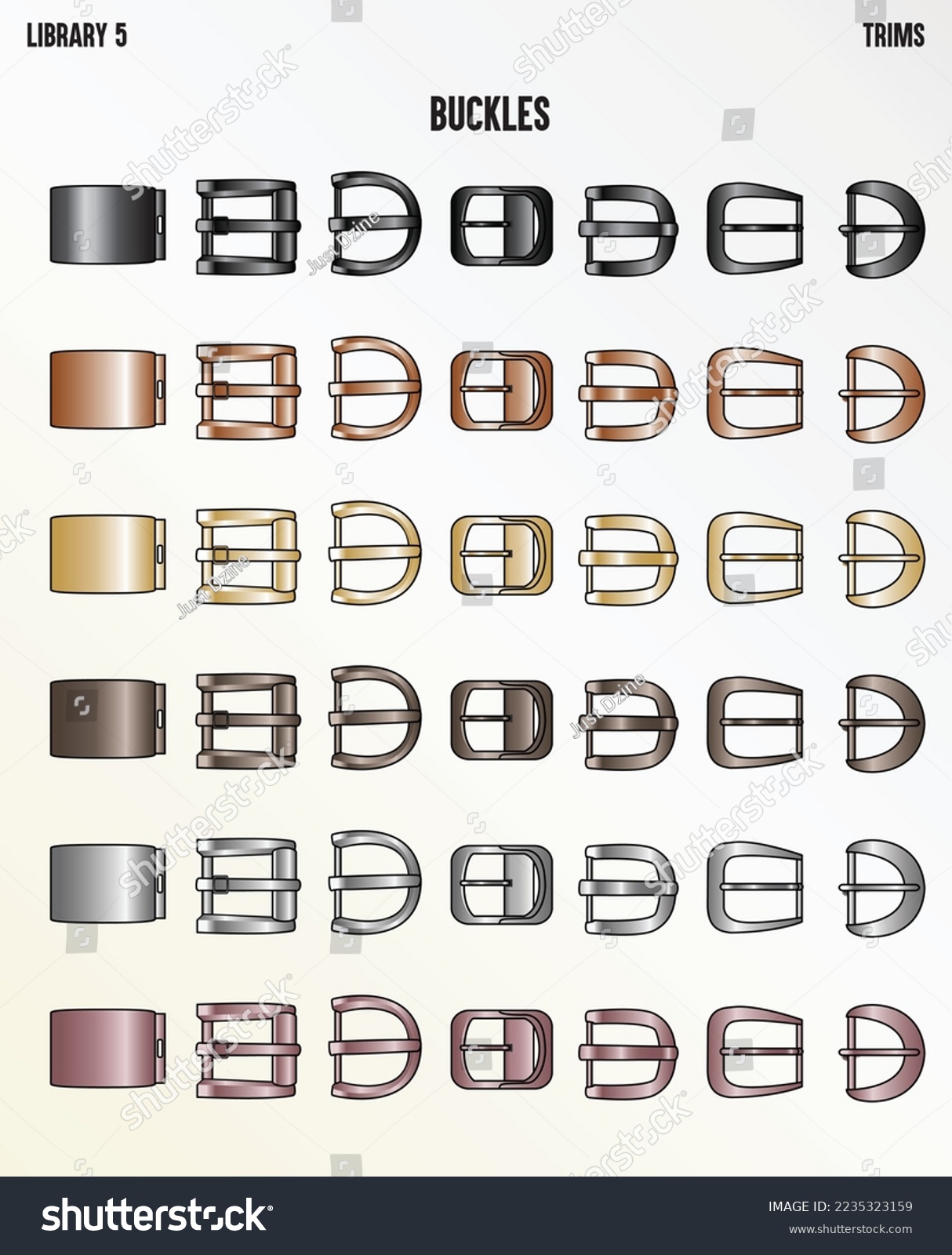 SVG of Metal Belt Buckles for Garments Accessories Vector Illustration Sketch svg