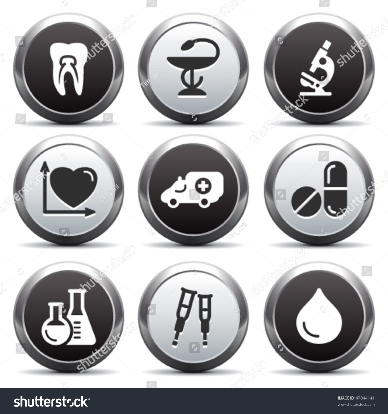 Metal Button Icon 12 Stock Vector (Royalty Free) 47044141 | Shutterstock