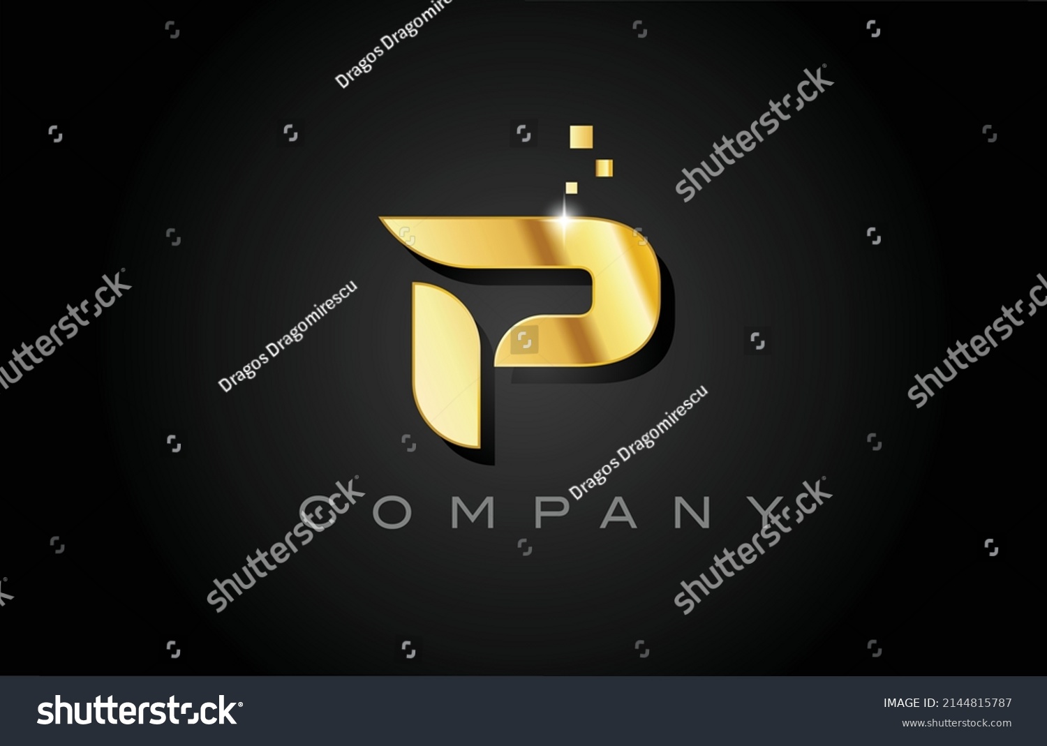 Metal Gold P Alphabet Letter Logo Stock Vector (Royalty Free ...