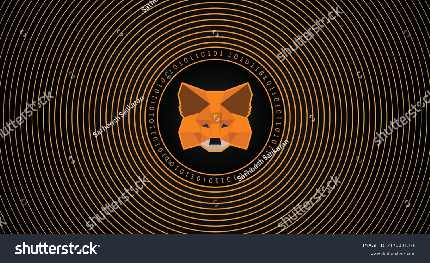SVG of Metamask crypto currency trading exchange logo vector technology banner illustration template.  svg