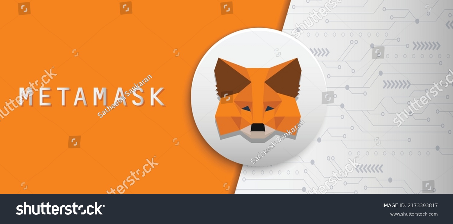 SVG of Metamask crypto currency wallet symbol and logo. Block chain based virtual currency technology banner. svg