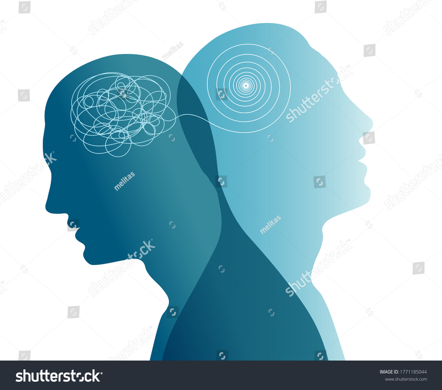 Metaphor Bipolar Disorder Mind Mental Double Stock Vector (Royalty Free ...