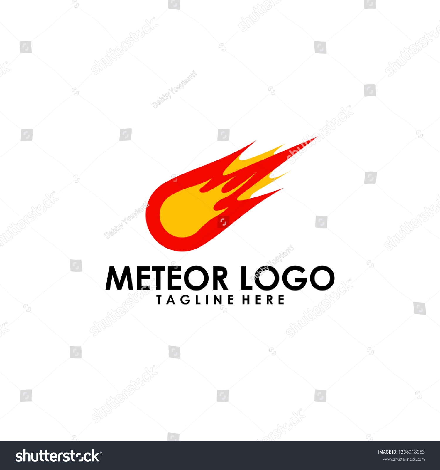 Meteor Logo Design Stock Vector (Royalty Free) 1208918953