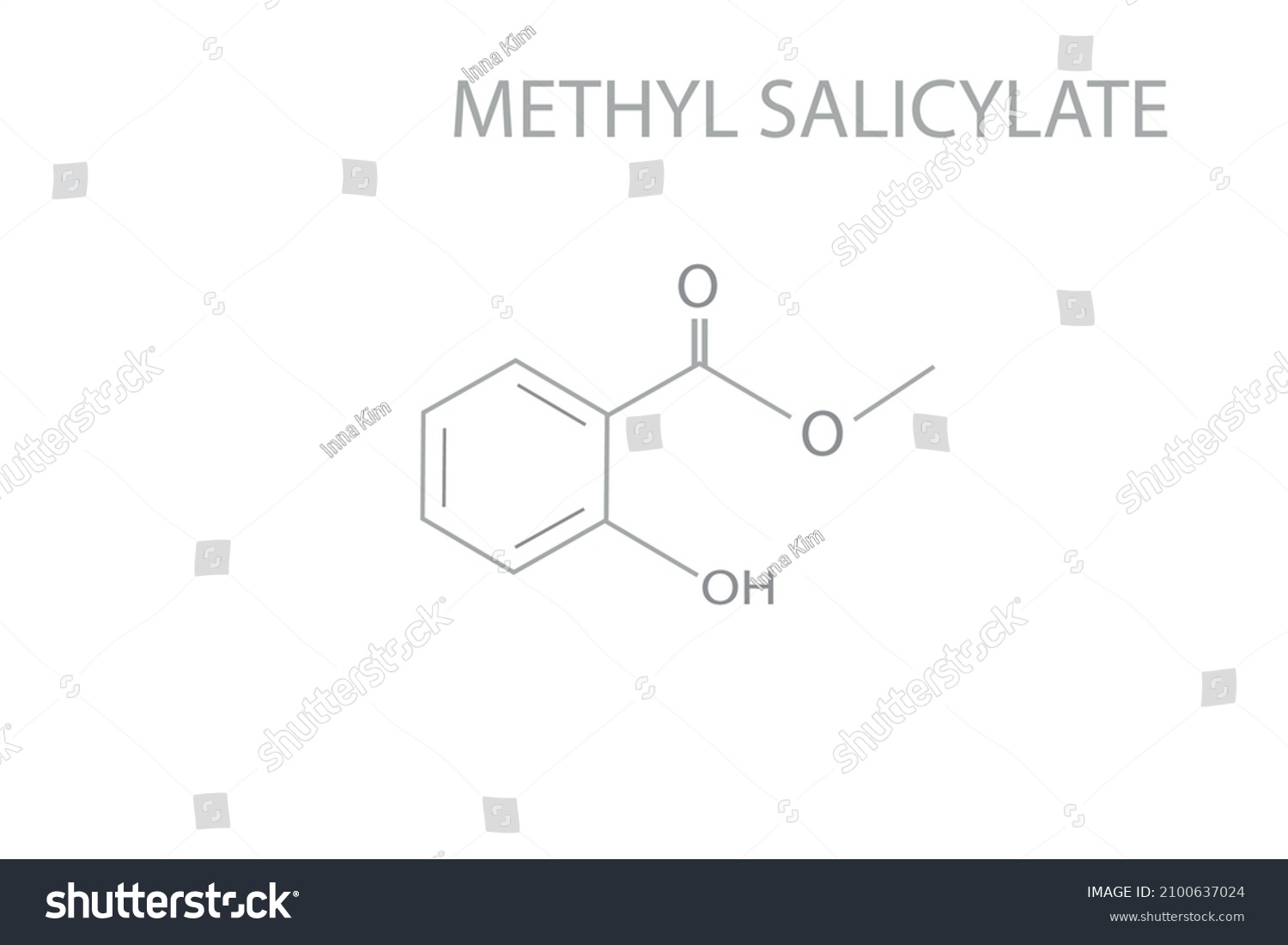 Methyl Salicylate Molecular Skeletal Chemical Formula Stock Vector