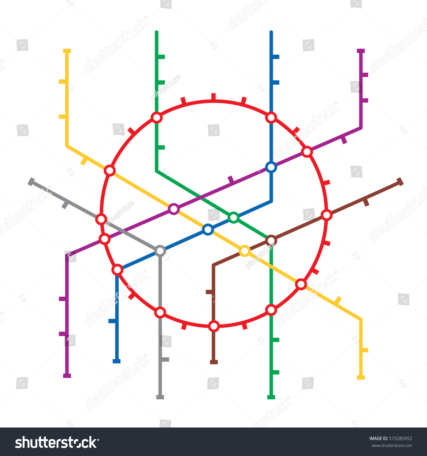 Metro Map Vector Subway Map Design Stock Vector (Royalty Free) 573285952