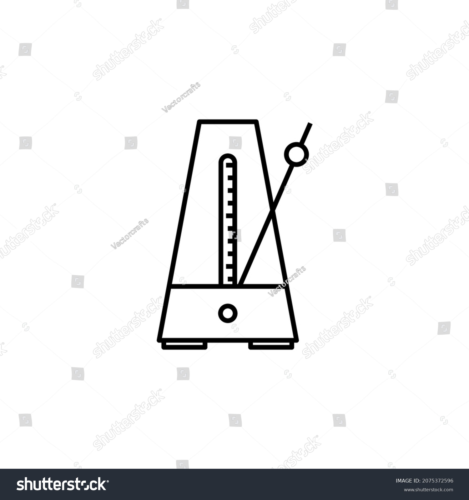 black line art metronome clip art preview