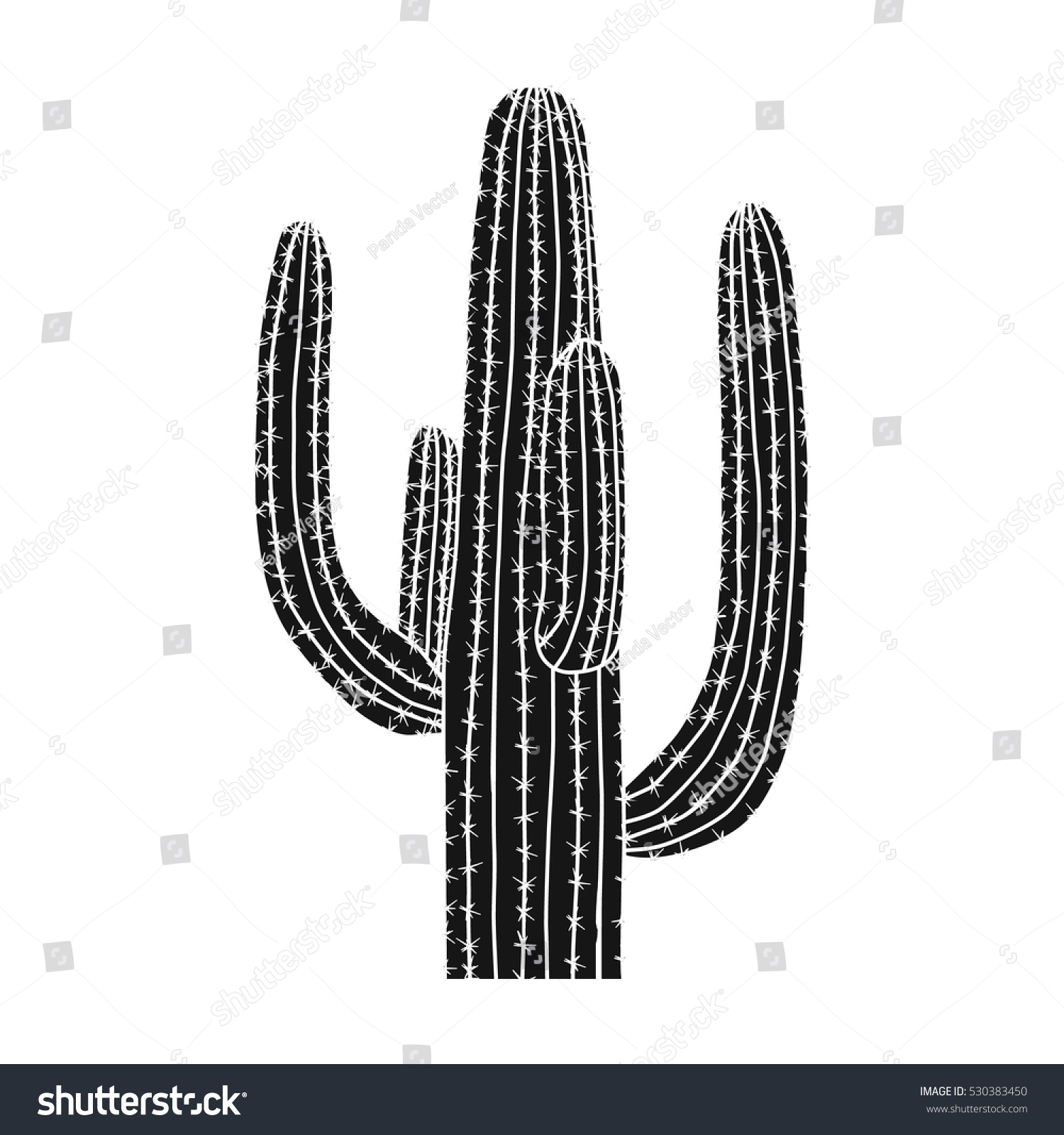 SVG of Mexican cactus icon in black style isolated on white background. Mexico country symbol stock vector illustration. svg