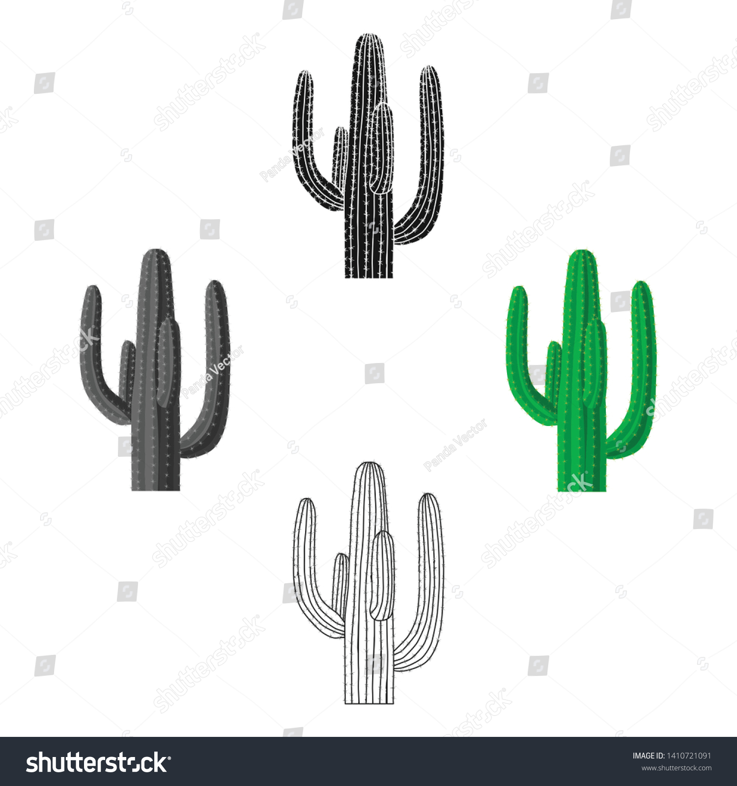 SVG of Mexican cactus icon in cartoon,black style isolated on white background. Mexico country symbol stock vector illustration. svg