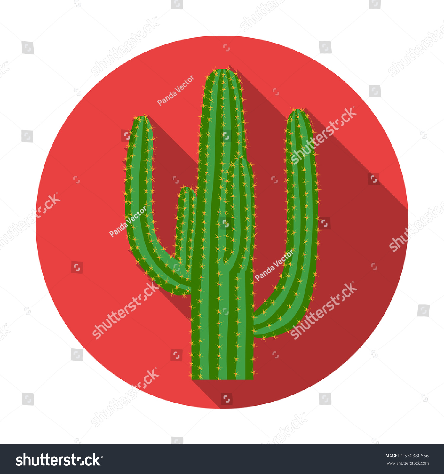 SVG of Mexican cactus icon in flat style isolated on white background. Mexico country symbol stock vector illustration. svg