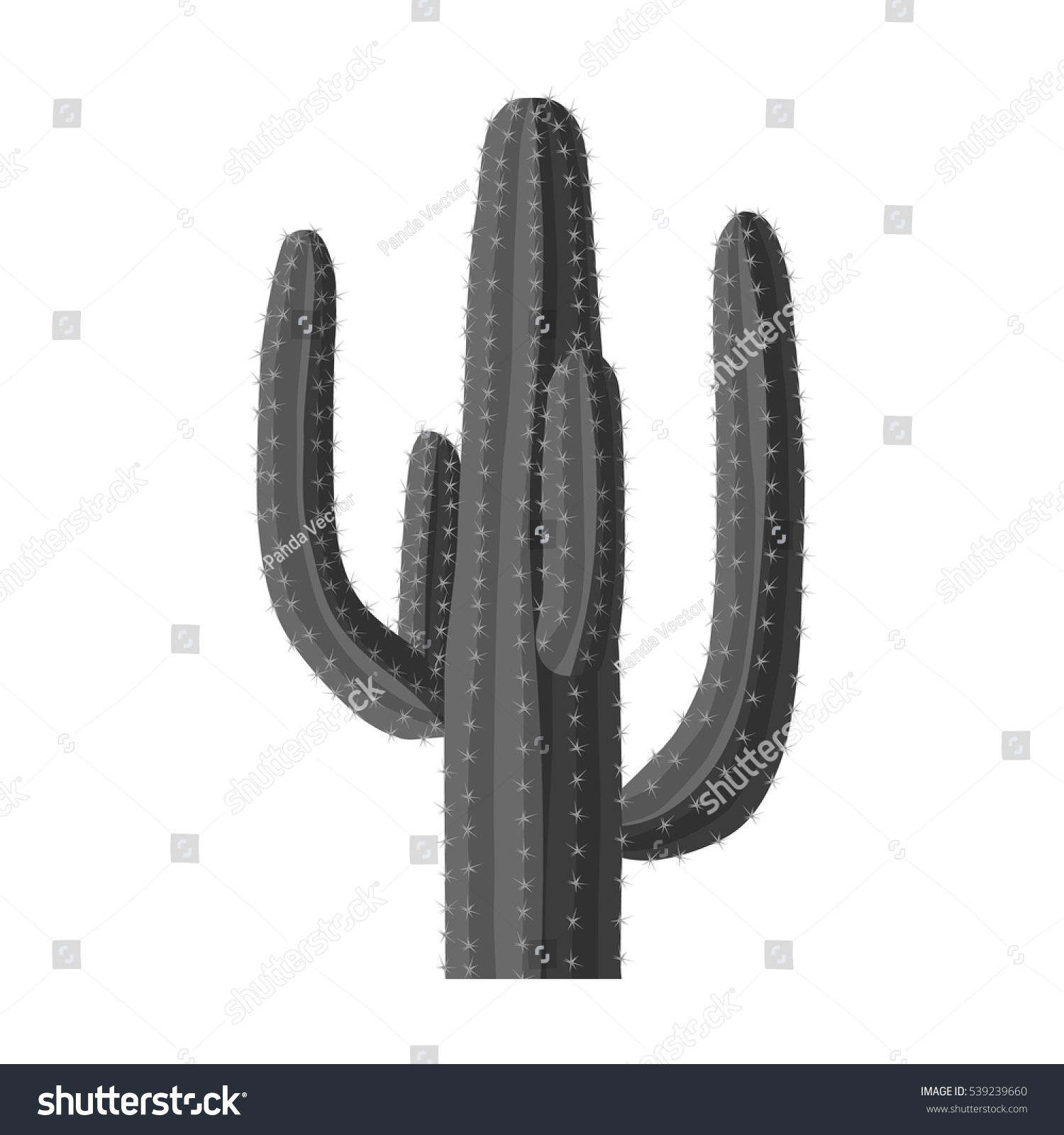 SVG of Mexican cactus icon in monochrome style isolated on white background. Mexico country symbol stock vector illustration. svg