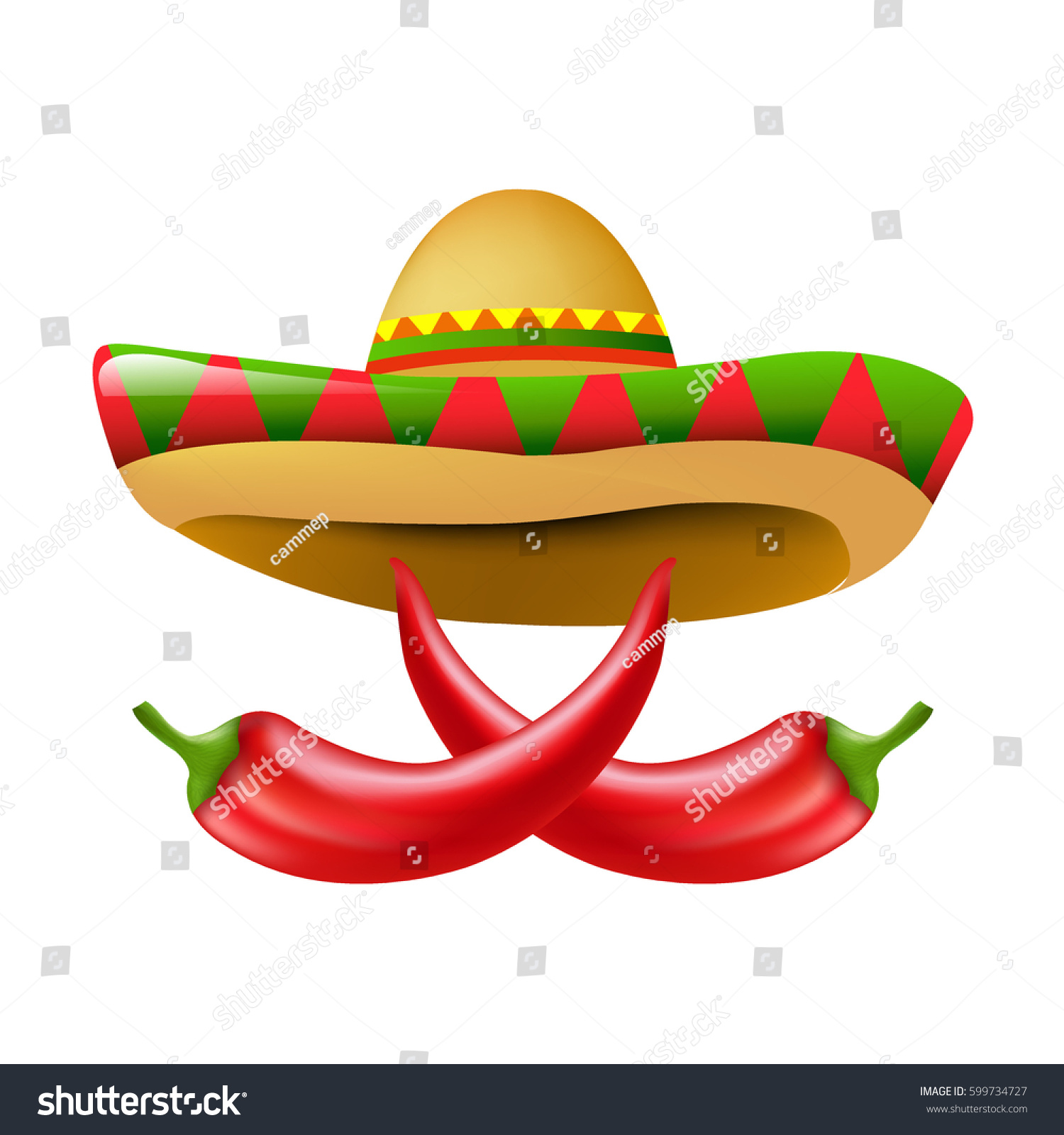 Mexican Chili Pepper Gradient Mesh Vector Stock Vector (Royalty Free