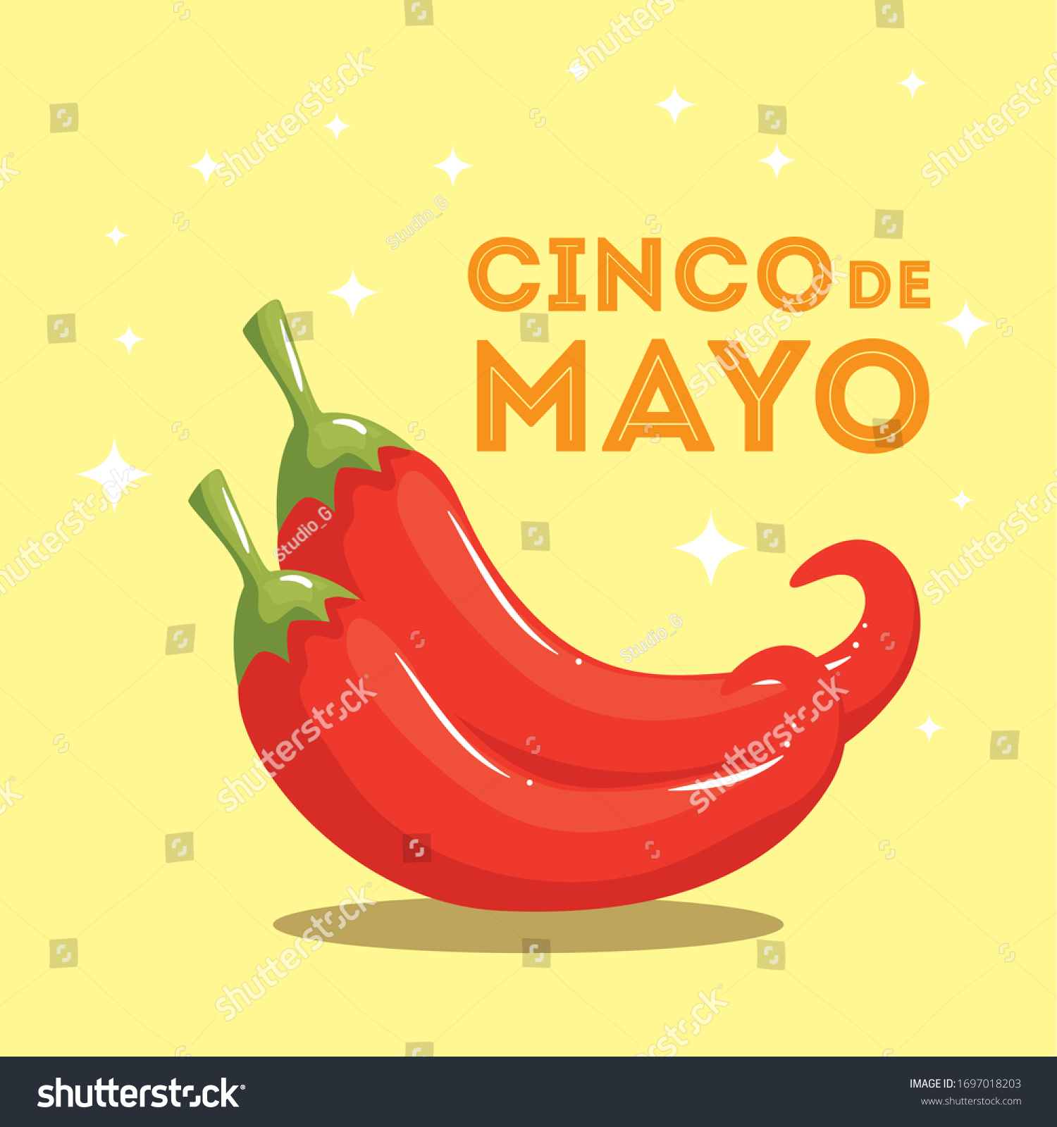 Mexican Chillis Design Cinco De Mayo Stock Vector (Royalty Free ...