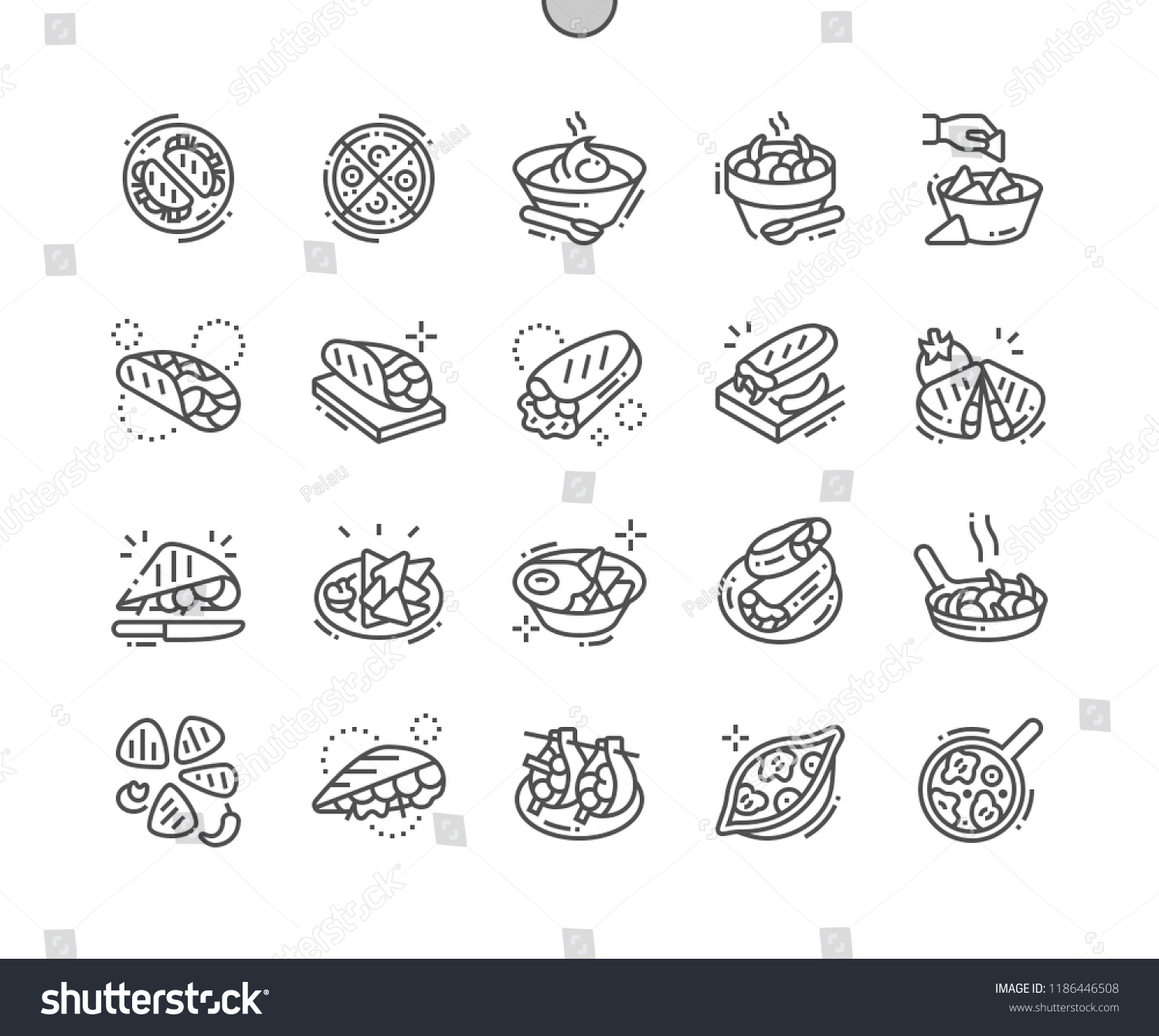 SVG of Mexican food Well-crafted Pixel Perfect Vector Thin Line Icons 30 2x Grid for Web Graphics and Apps. Simple Minimal Pictogram svg