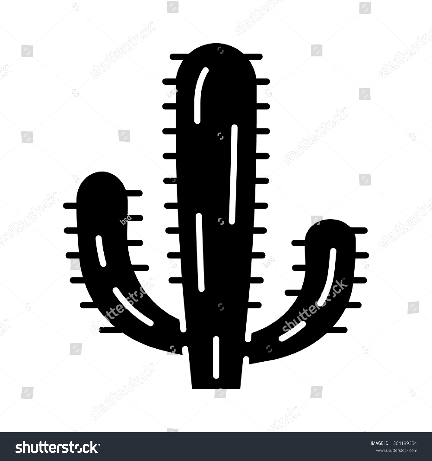 SVG of Mexican giant cactus glyph icon. Cardon. Elephant cactus. Mexican flora. Tallest cacti. Silhouette symbol. Negative space. Vector isolated illustration svg