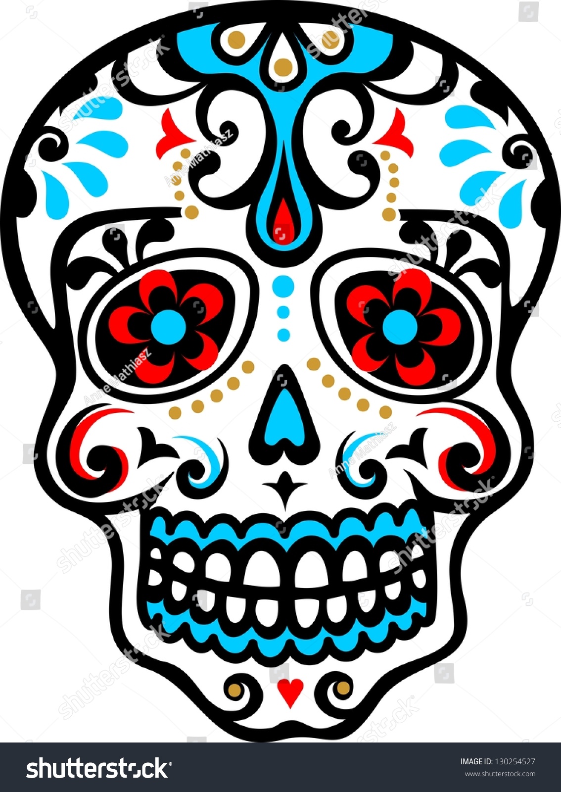 Download Mexican Skull Flower Ornament El Dia Stock Vector ...