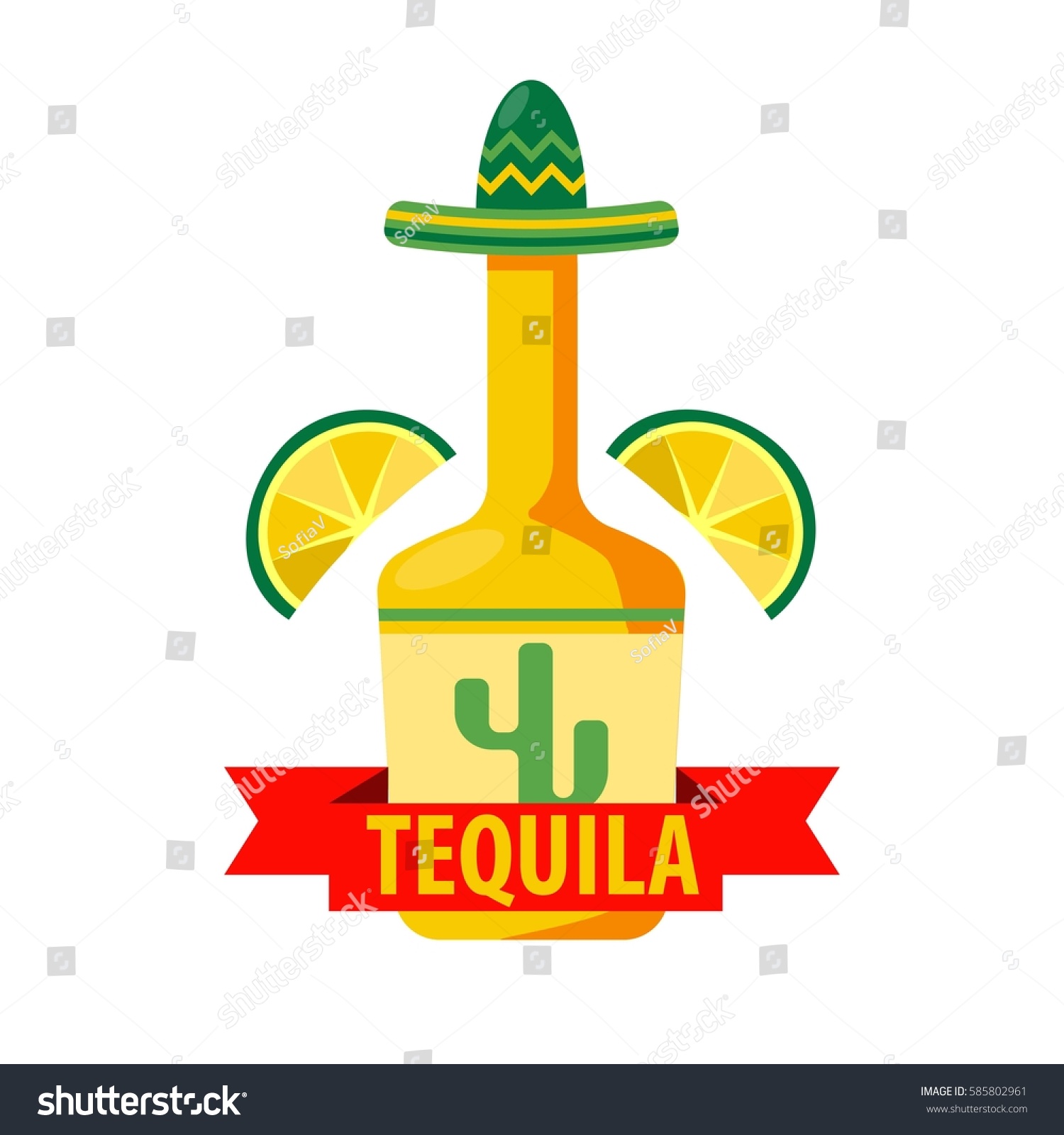 Mexican Tequila Bar Vector Icon Template Stock Vector (Royalty Free ...