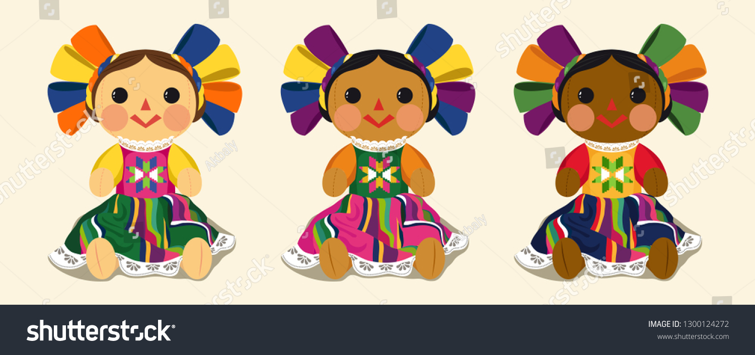 Mexican Traditional Doll Maria Vector Illustration Stock Vector ...