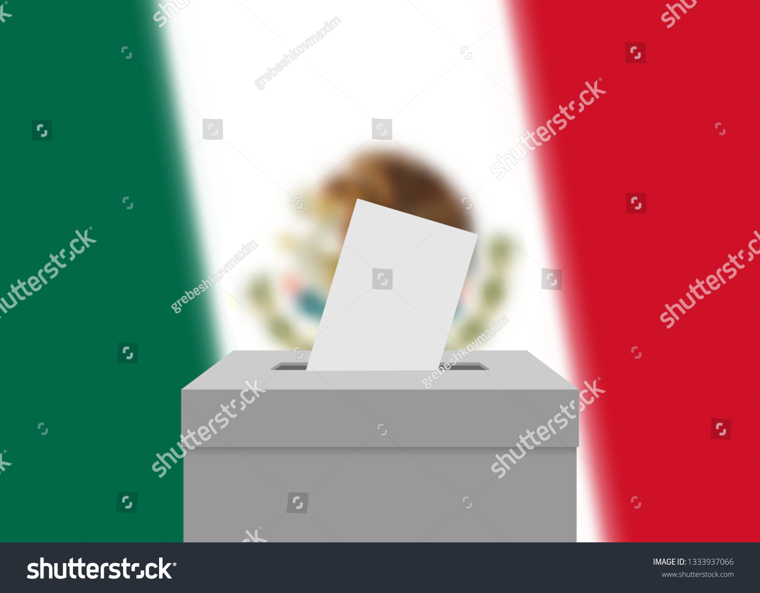 Mexico Election Banner Background Ballot Box Stock Vector (Royalty Free ...