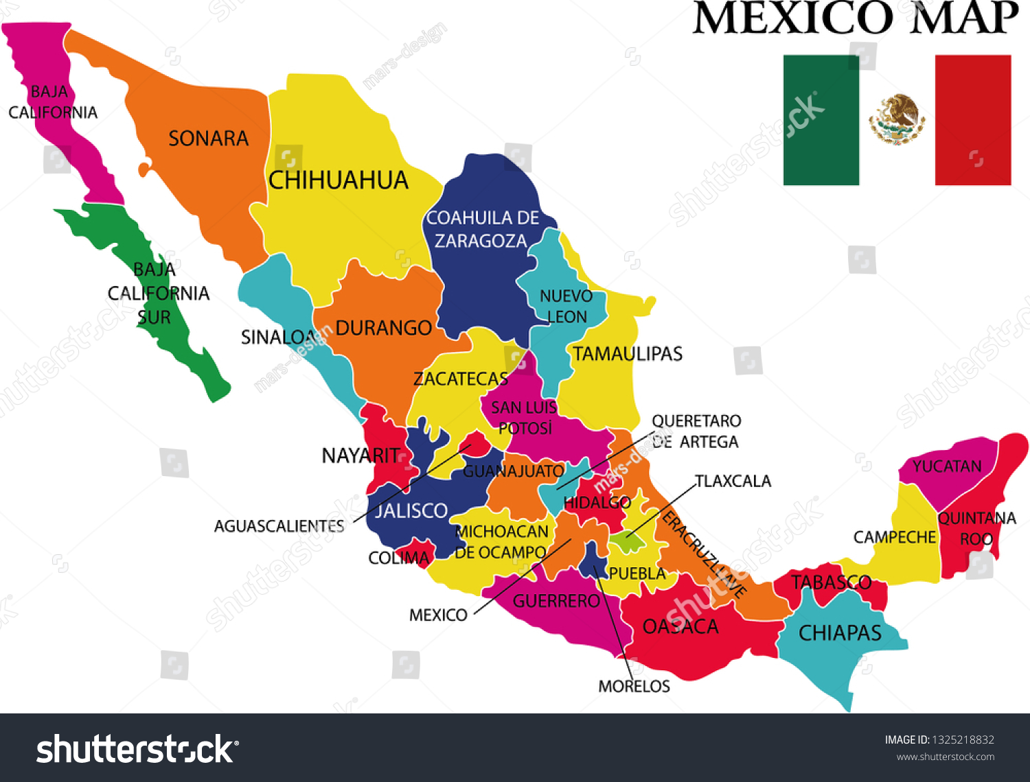Mexico Map - Simple Vector Map Of The State Mexico Royalty Free ...