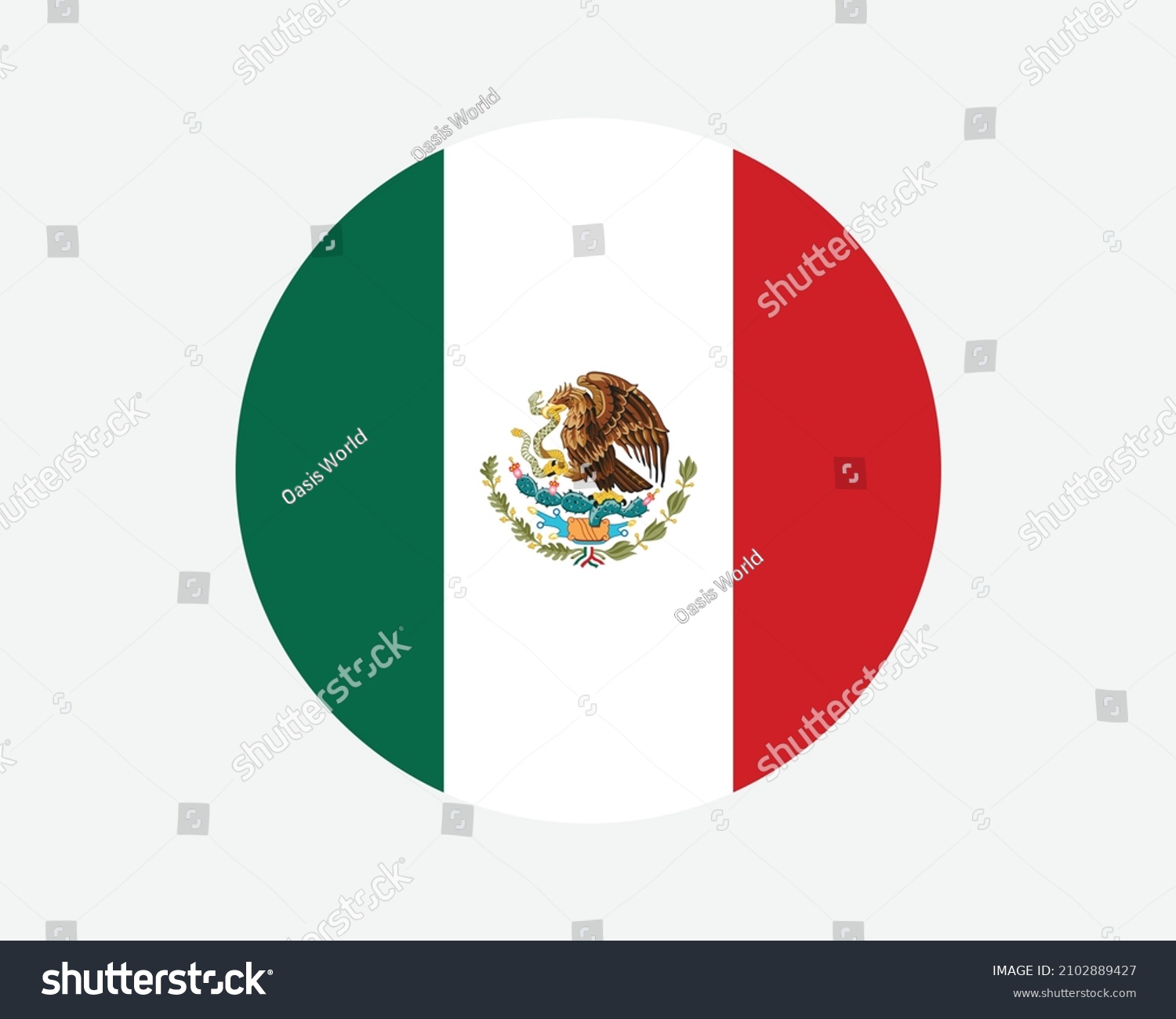 SVG of Mexico Round Country Flag. Mexican Circle National Flag. United Mexican States Circular Shape Button Banner. EPS Vector Illustration. svg