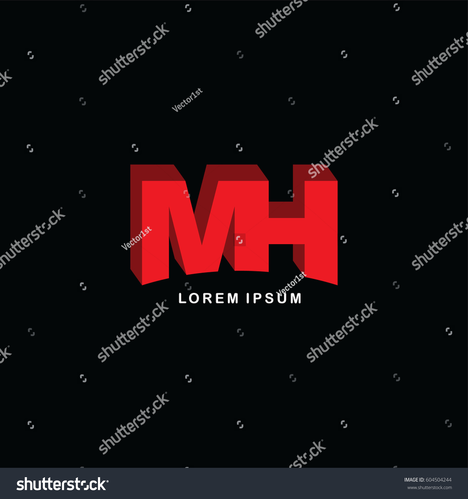 Mh Alphabet Letter Logo Brand Template Stock Vector (Royalty Free ...