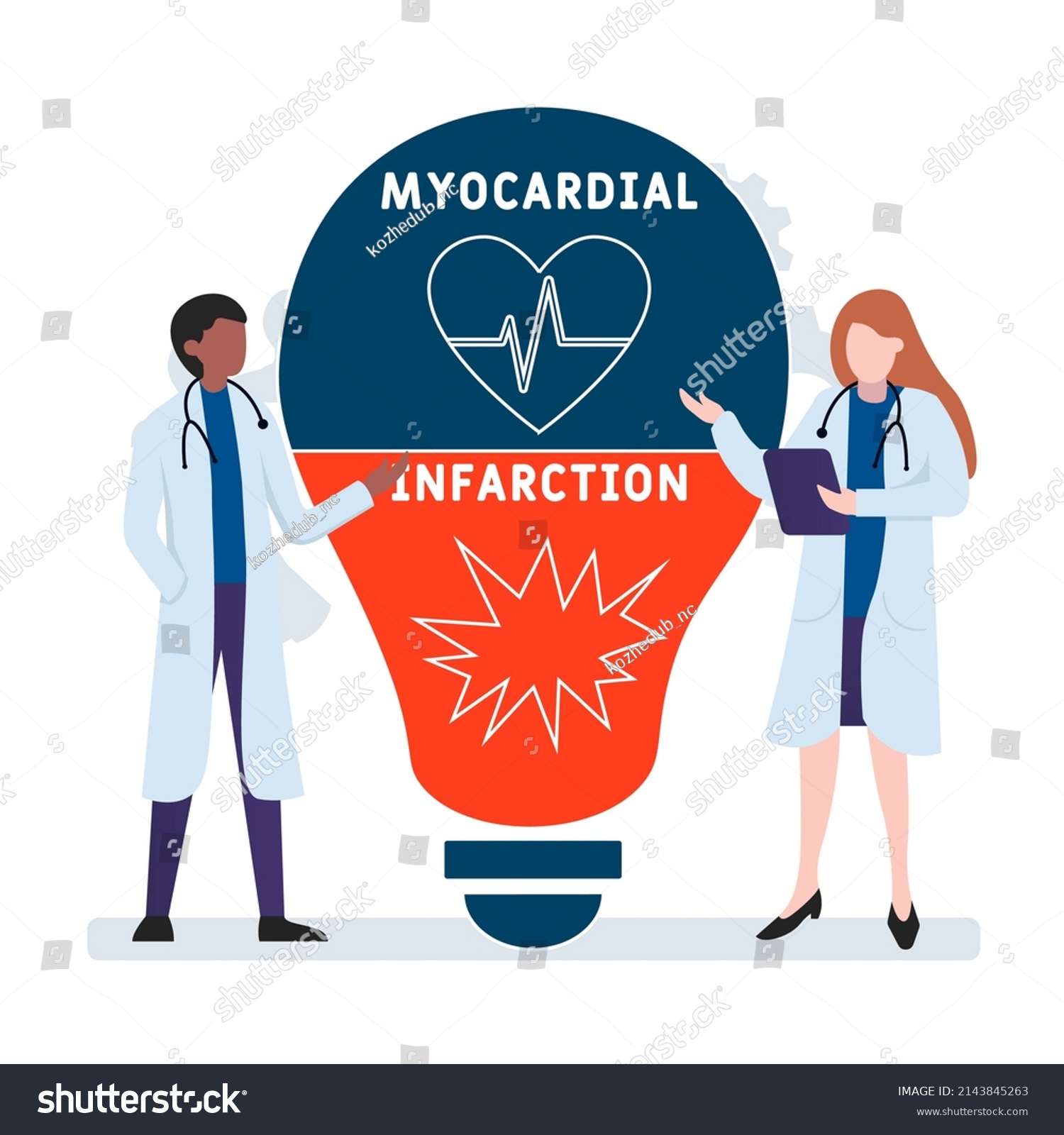 Mi Myocardial Infarction Acronym Medical Concept Stock Vector (Royalty