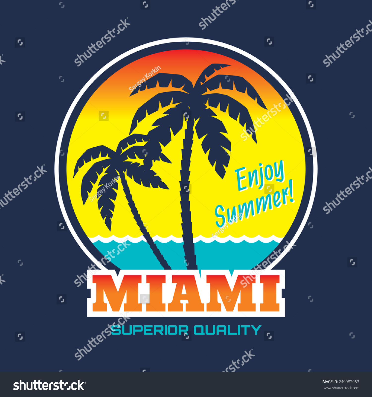 Miami Vector Illustration Vintage Graphic Style Stock Vector (Royalty ...