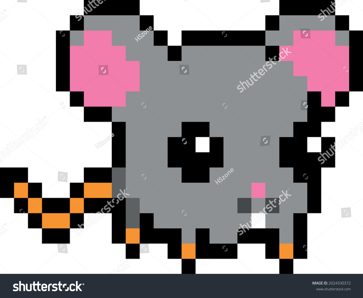 Mice Pixel Art Vector Illustration Baby Stock Vector (Royalty Free ...