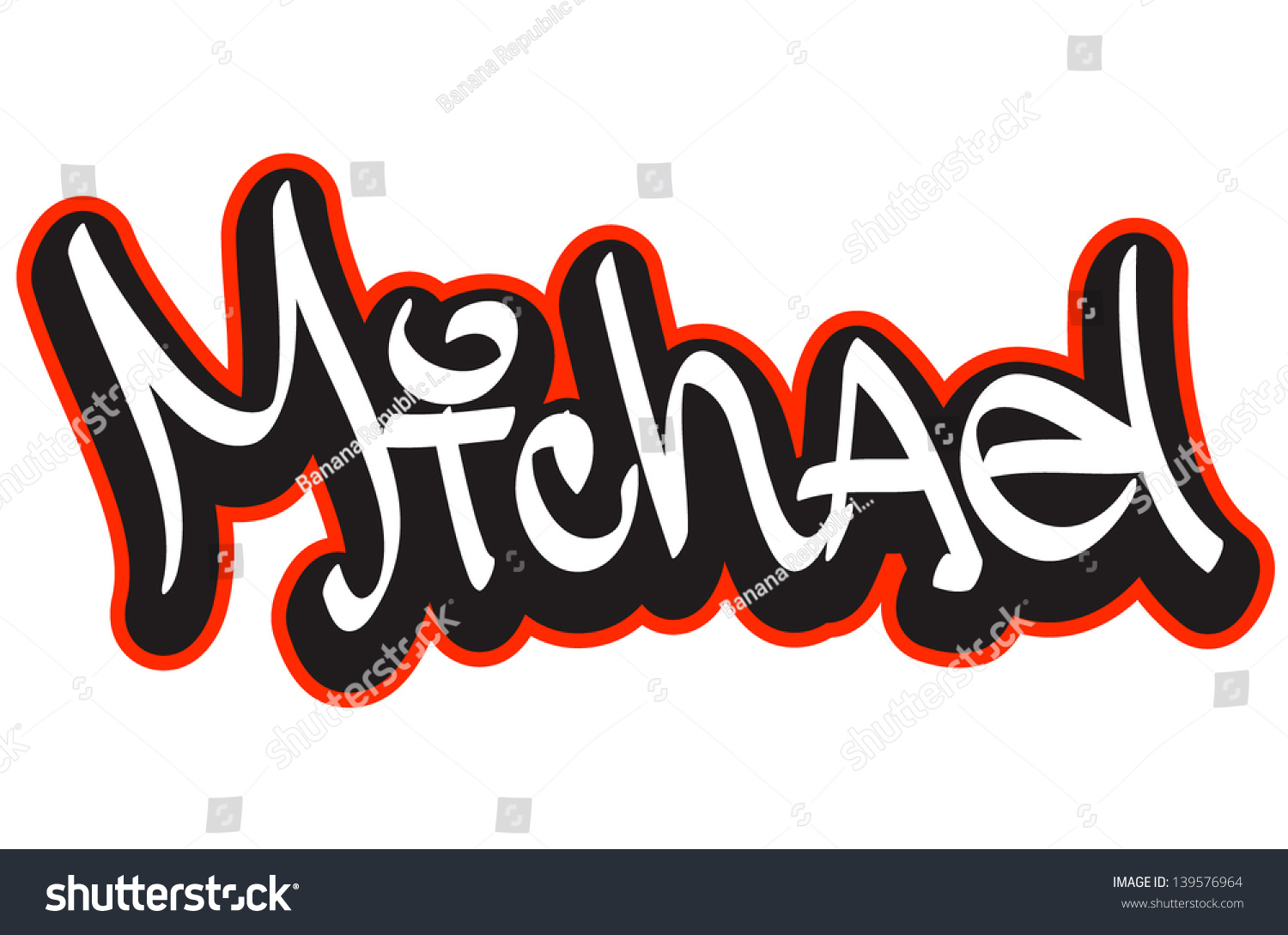 Michael Graffiti Font Style Name Hiphop Stock Vector Royalty Free