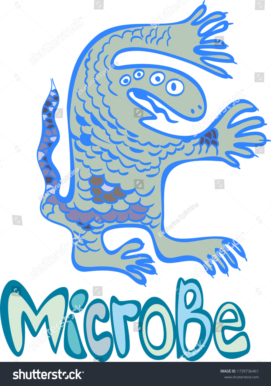 Microb Text Evil Microbe Image White Stock Vector (Royalty Free ...