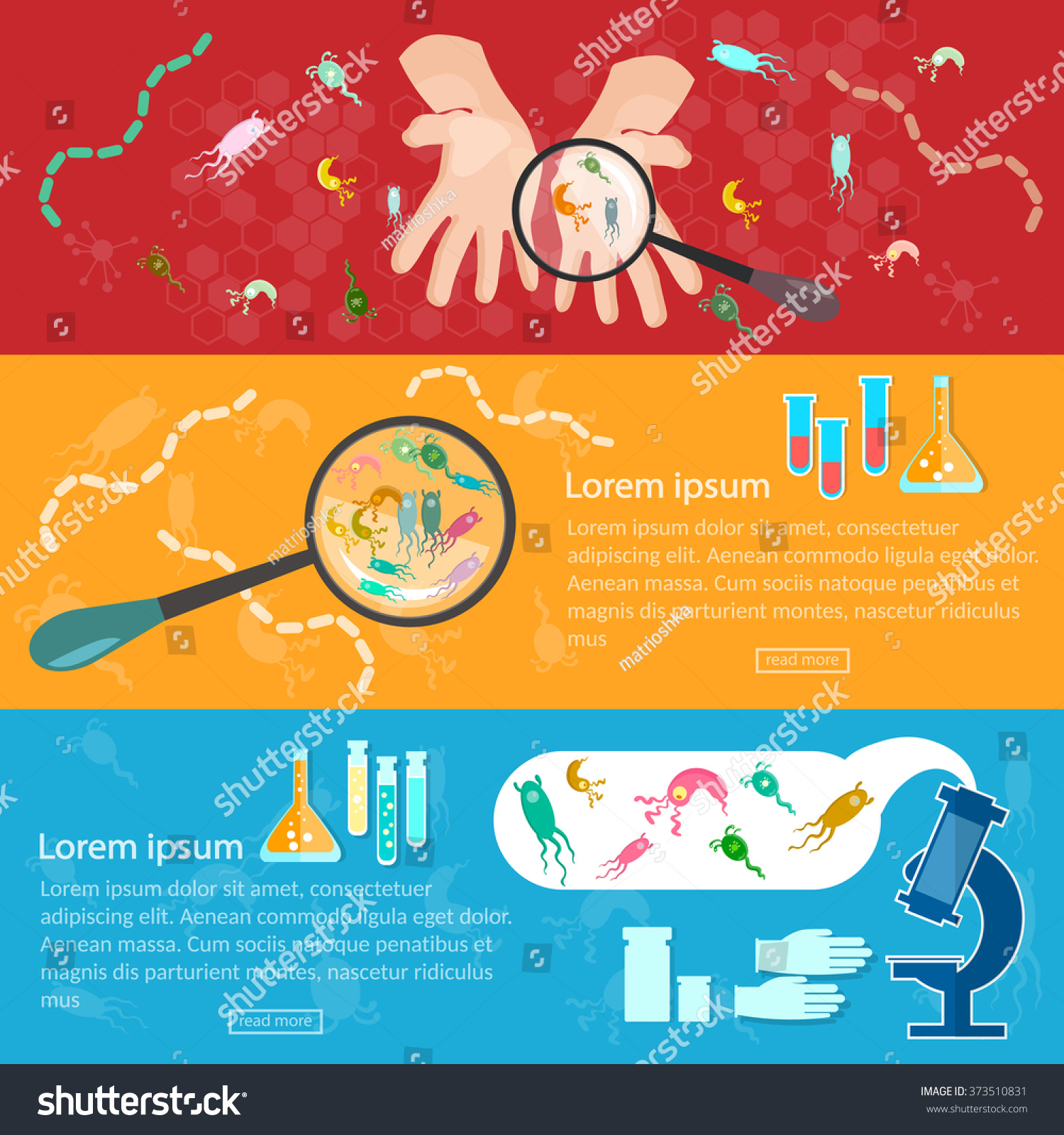 Microbiology Banners Virology Hygiene Medical Research Microorganisms