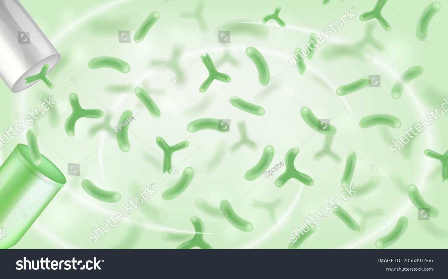 SVG of Microbiology science and medicine background. Bacterias, lactobacillus, Probiotic Microscopic microorganisms. Science background. svg