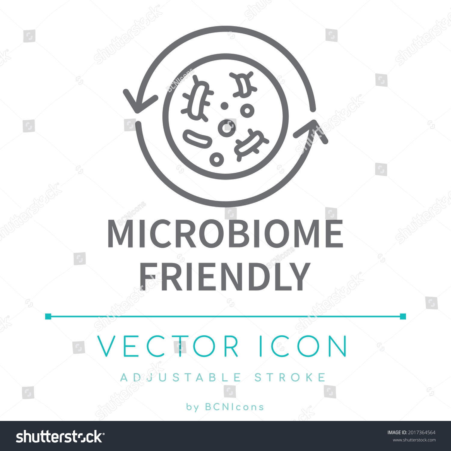 SVG of Microbiome Friendly Line Icon. Skin Biome Friendly Vector Symbol. svg