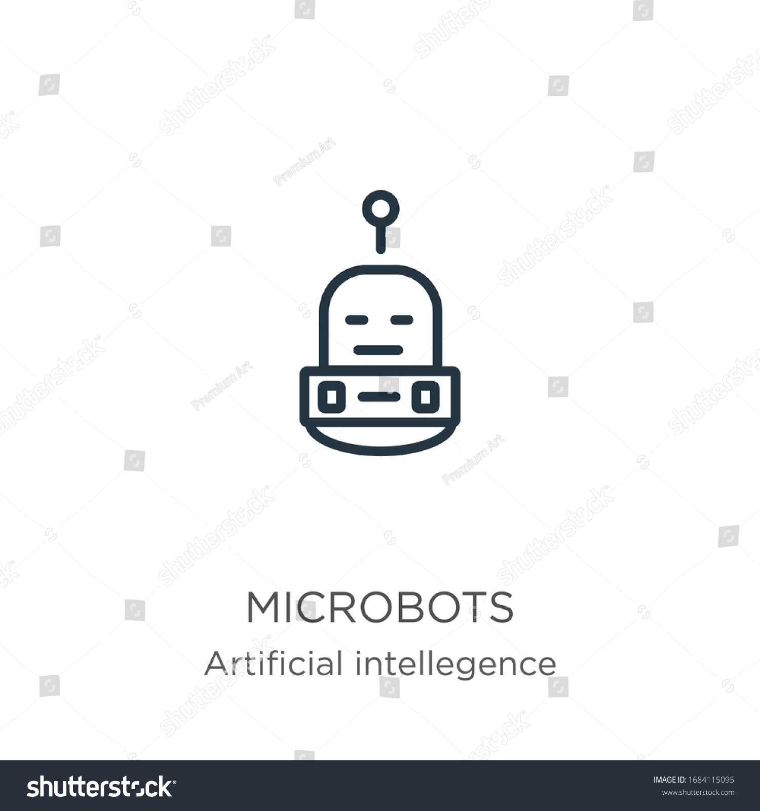 Microbots Icon Thin Linear Microbots Outline Stock Vector (Royalty Free ...