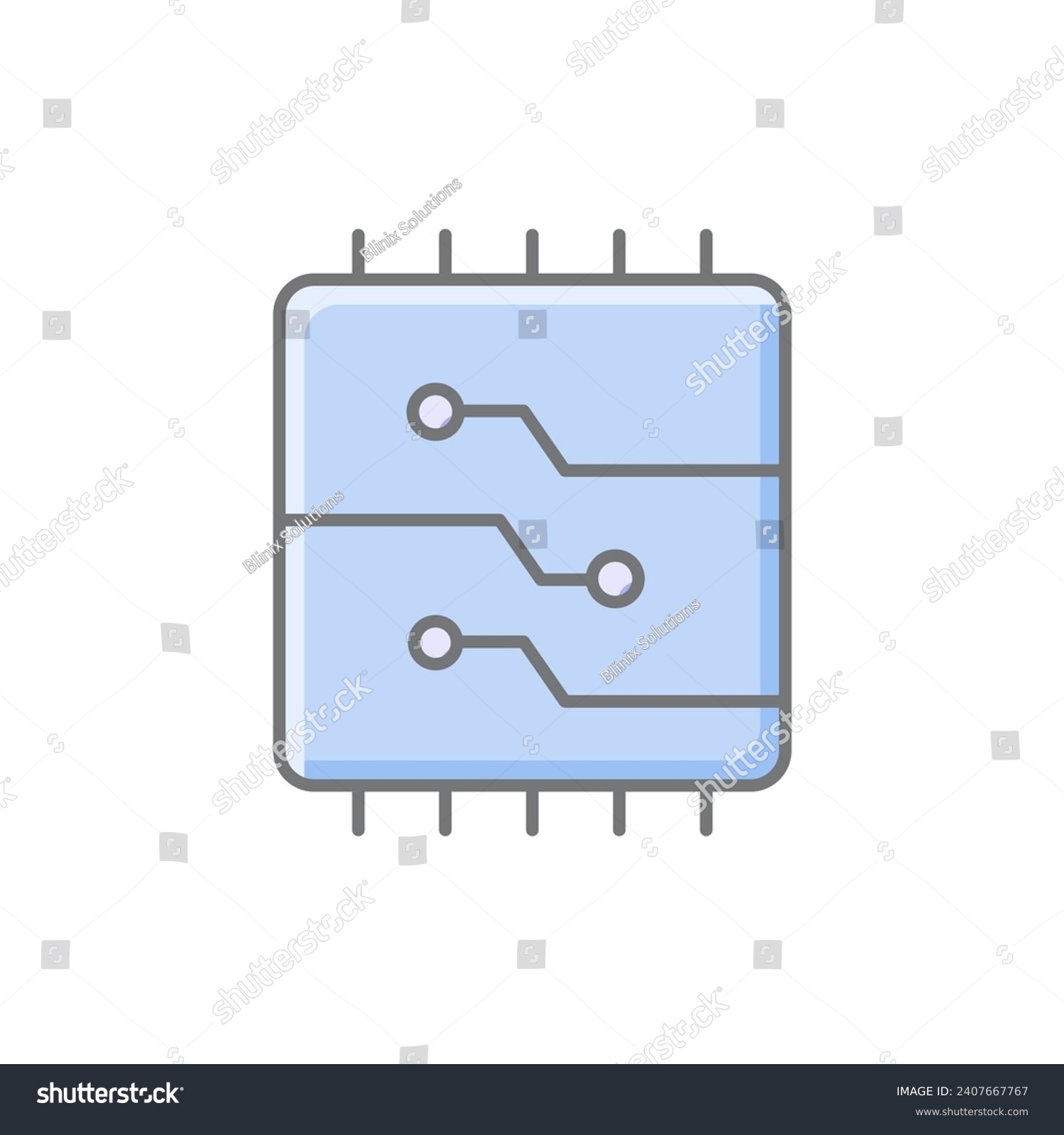 SVG of Microchip Technology and Computing awesome lineal color icon, color outline icon, vector, pixel perfect icon svg