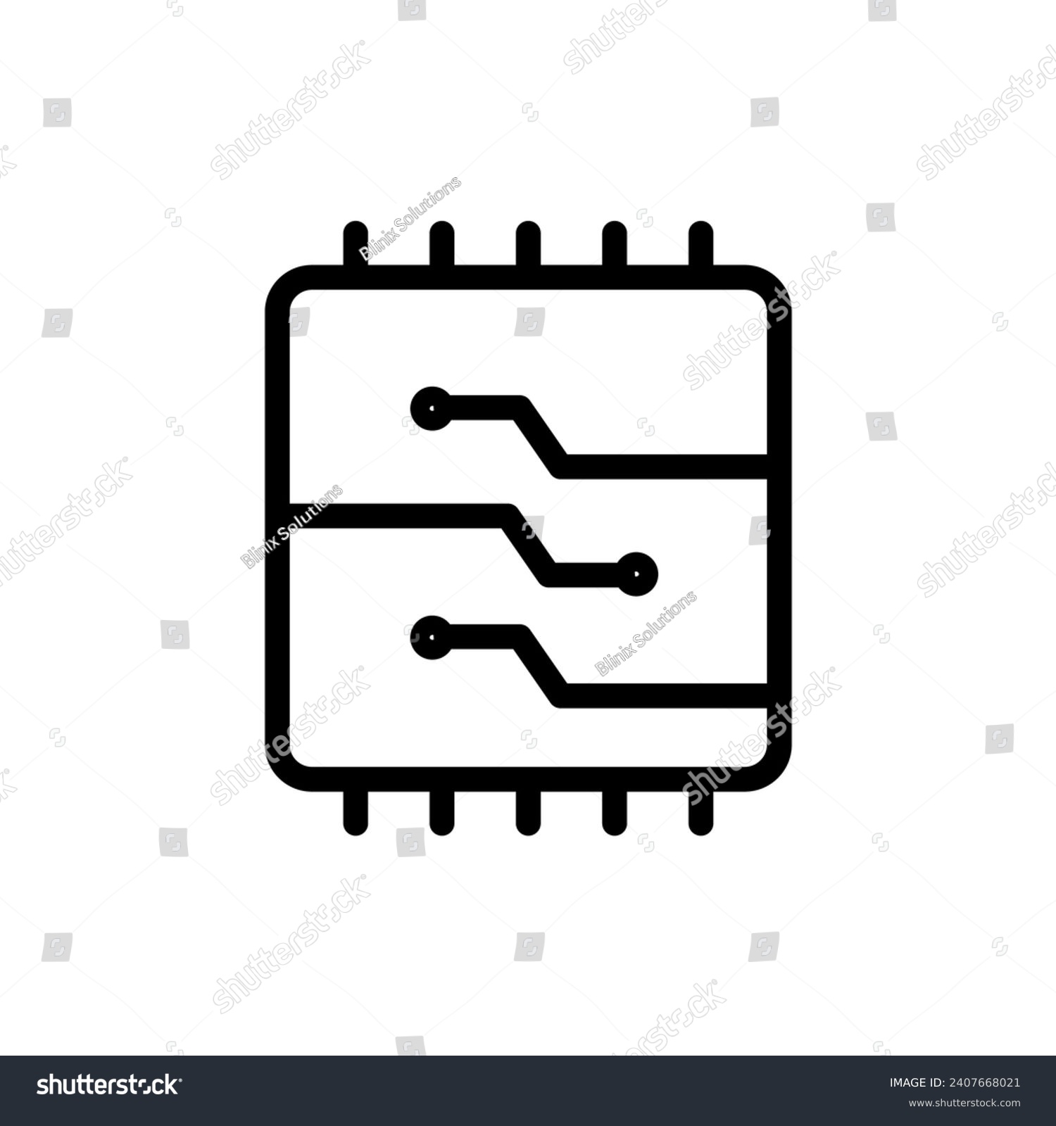 SVG of Microchip Technology and Computing line icon, outline icon, vector, pixel perfect icon svg