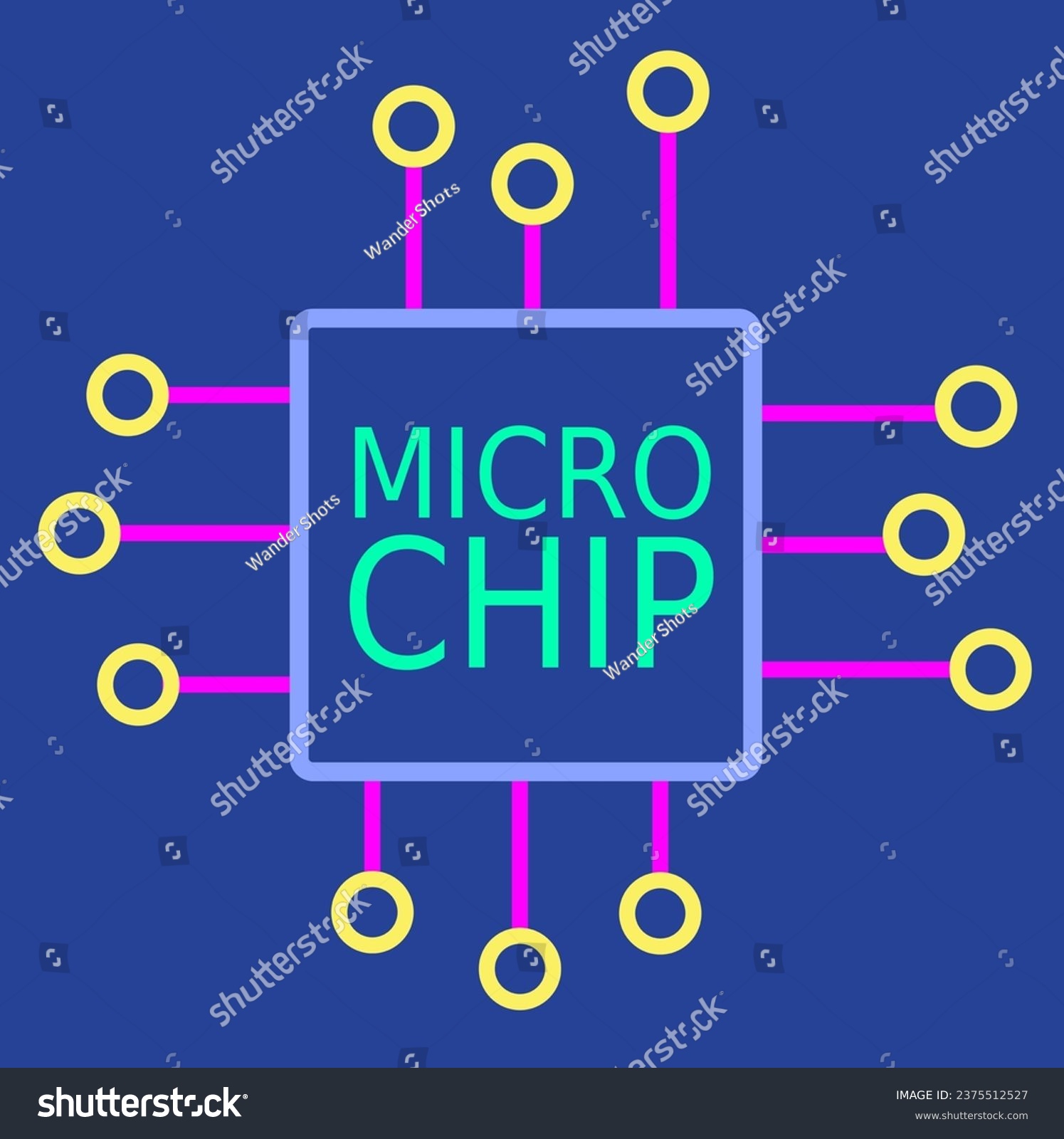 SVG of Microchip vector icon with blue background svg