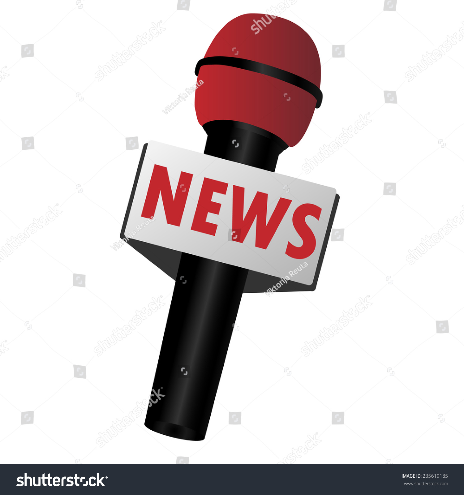 Microphone Broadcasting News Maker Journalism Vector Stock Vector ...