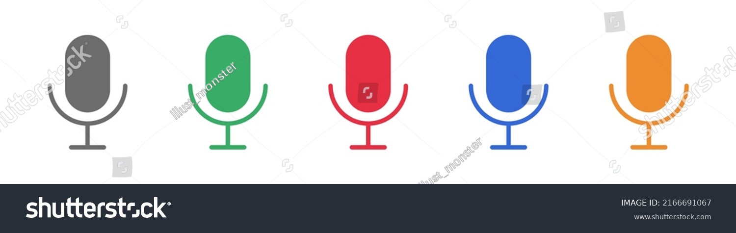 Microphone Icon Set Mic Icon Vector Stock Vector (Royalty Free ...