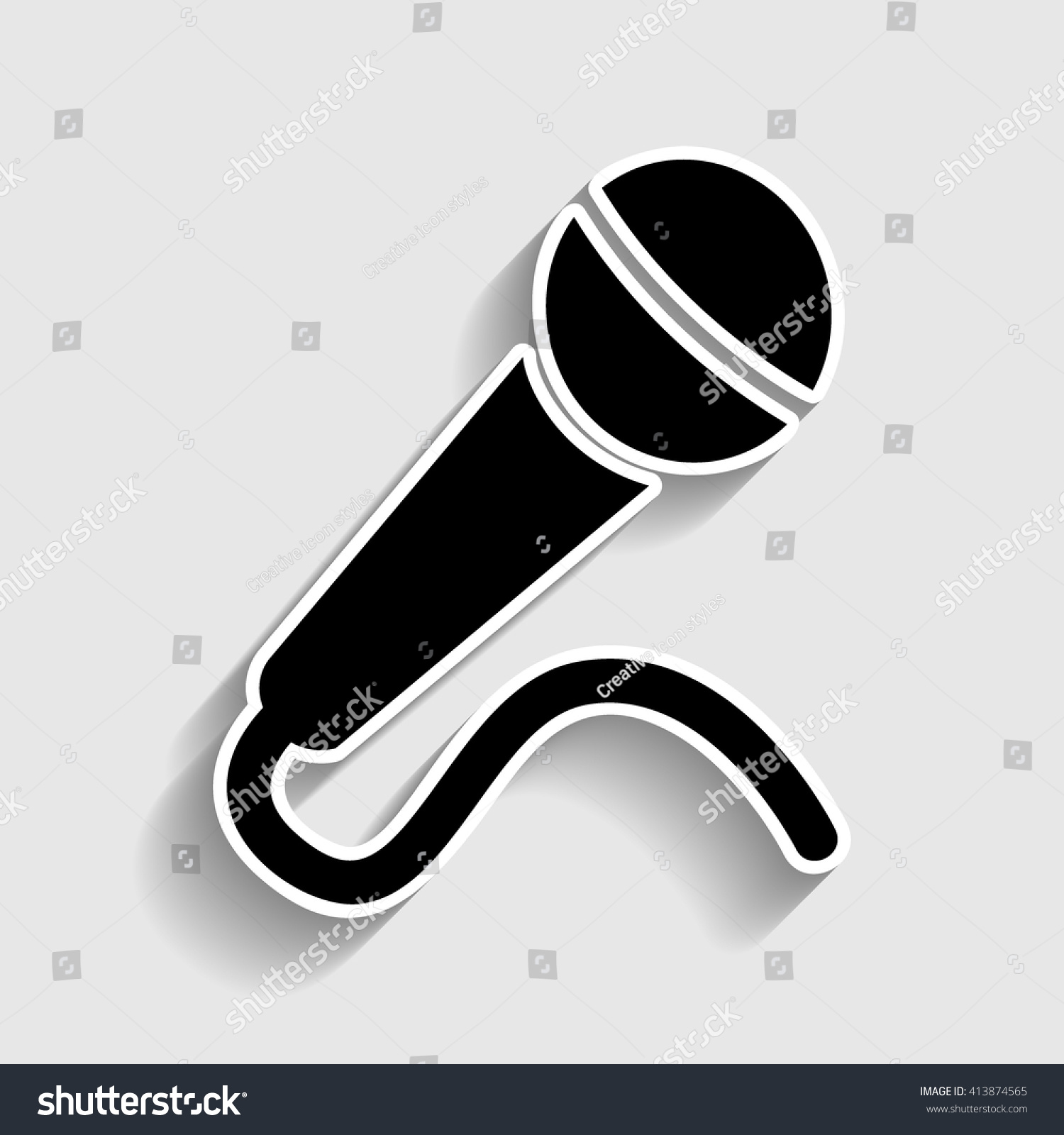 Microphone Sign Stock Vector Royalty Free 413874565