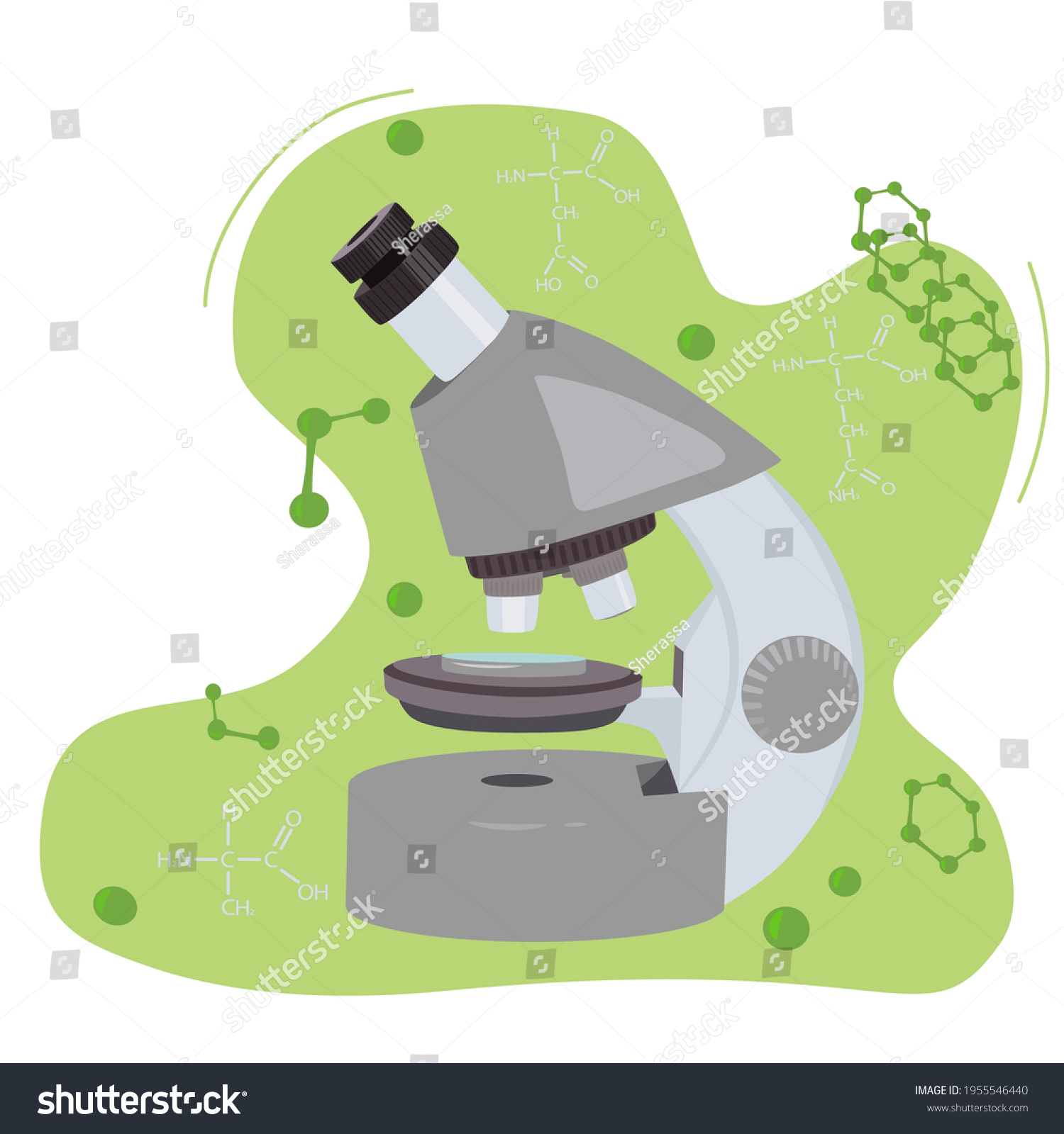 Microscope Petri Dish Chemical Formulas Vector Stock Vector (Royalty ...