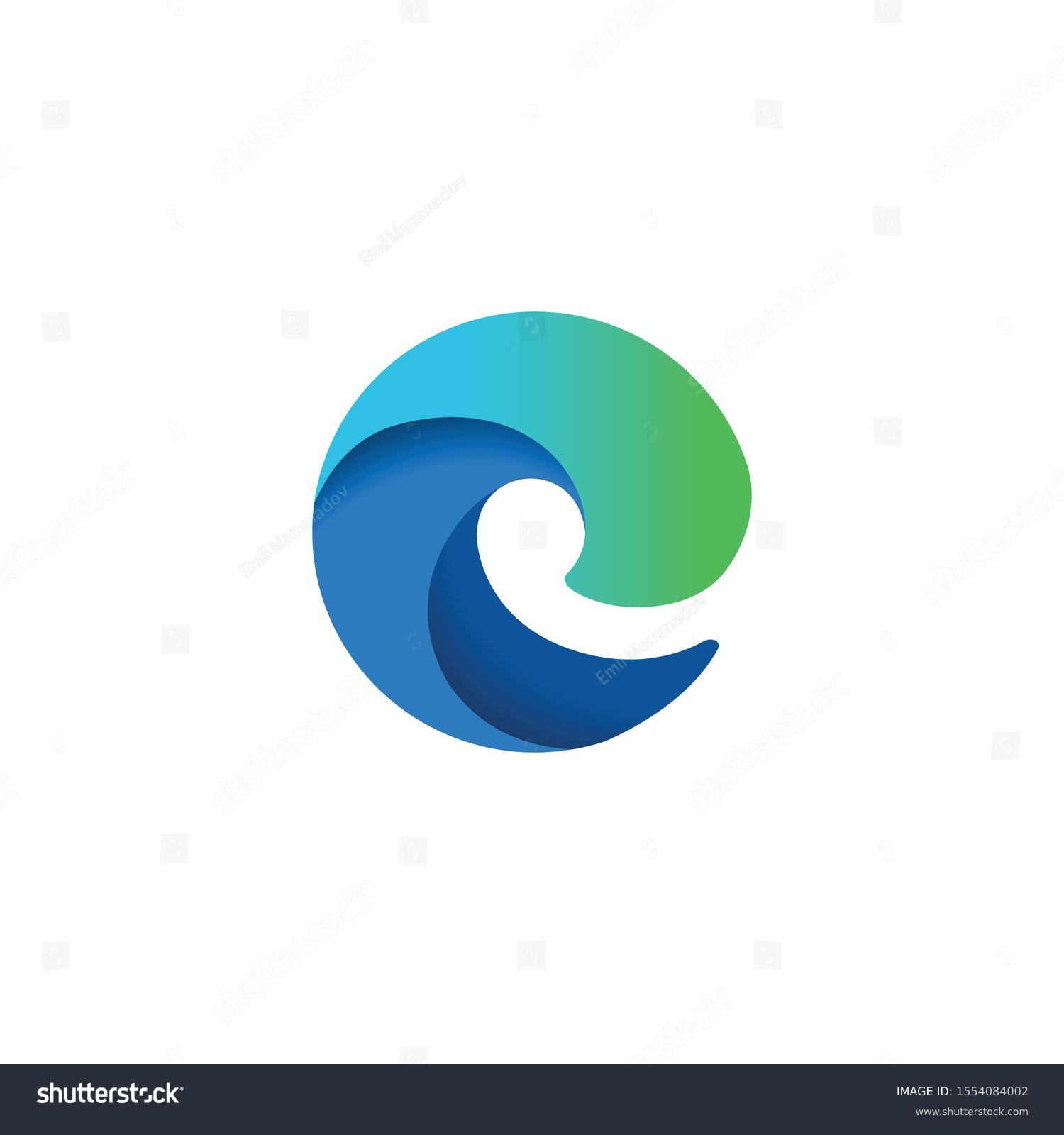 SVG of Microsoft edge chromium browser brand new logo 2019 isolated on white background. Microsoft edge icon. svg