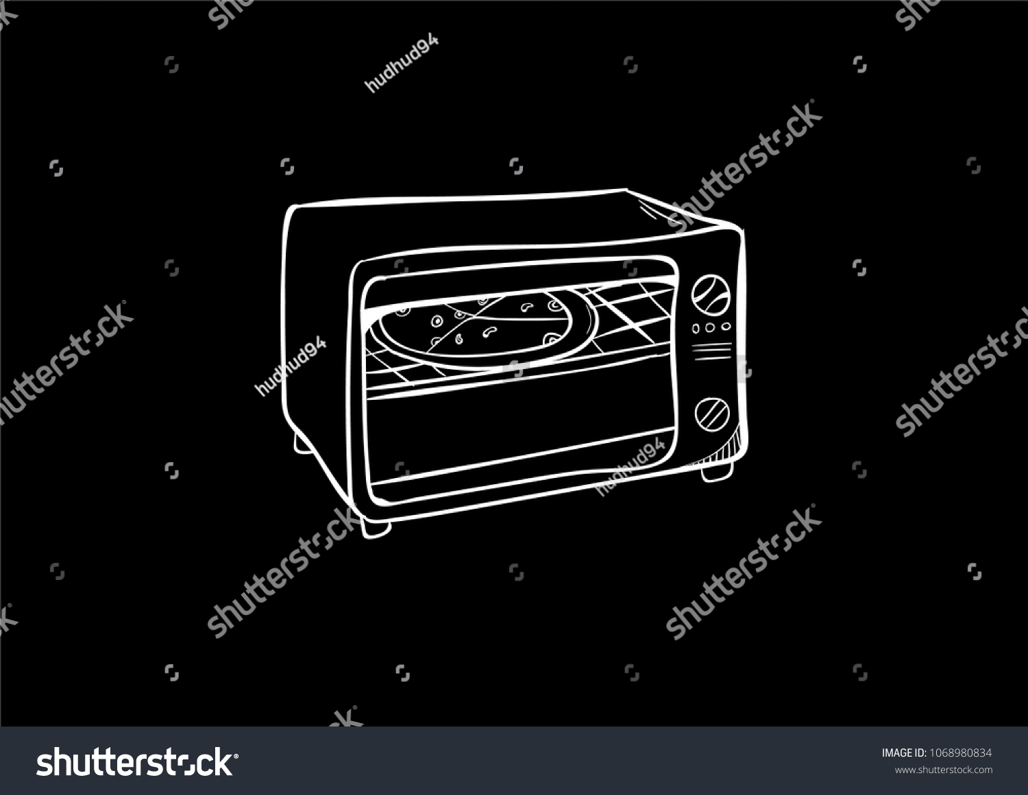 Microwave Doodle Icon Vector Stock Vector (Royalty Free) 1068980834