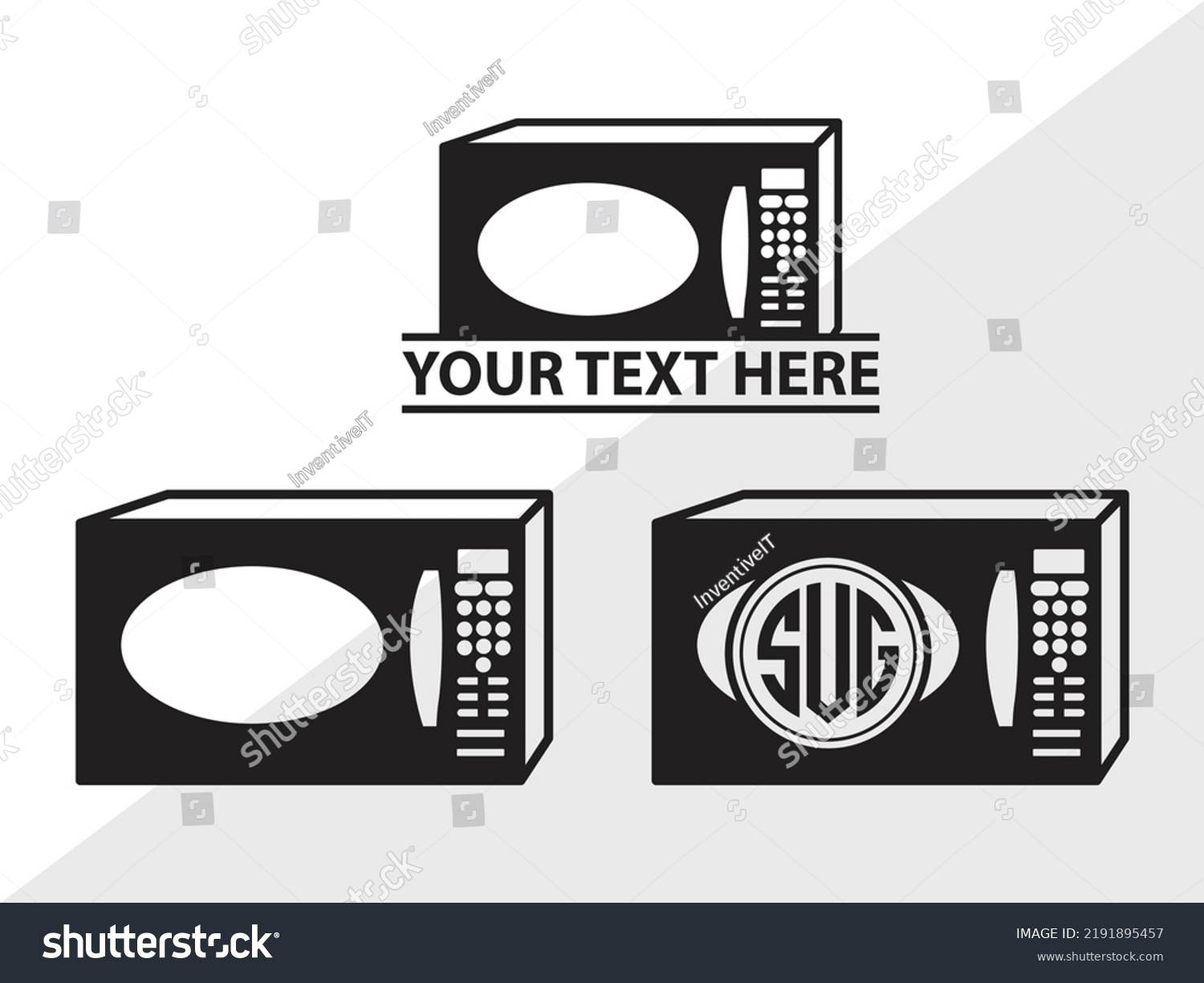 SVG of Microwave Monogram SVG Printable Vector Illustration svg