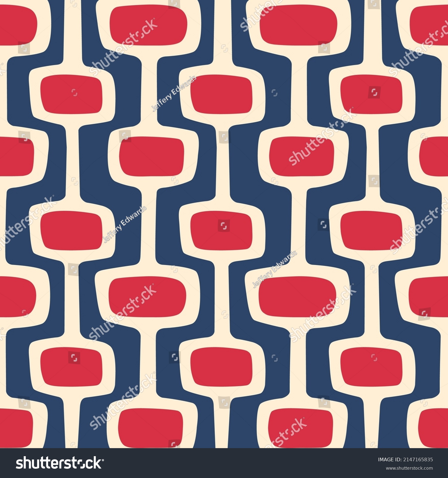 SVG of Mid-century modern atomic age background in patriotic red, white and blue. Ideal for wallpaper and fabric design. Inspired by Atomic Age in Western design.
 svg