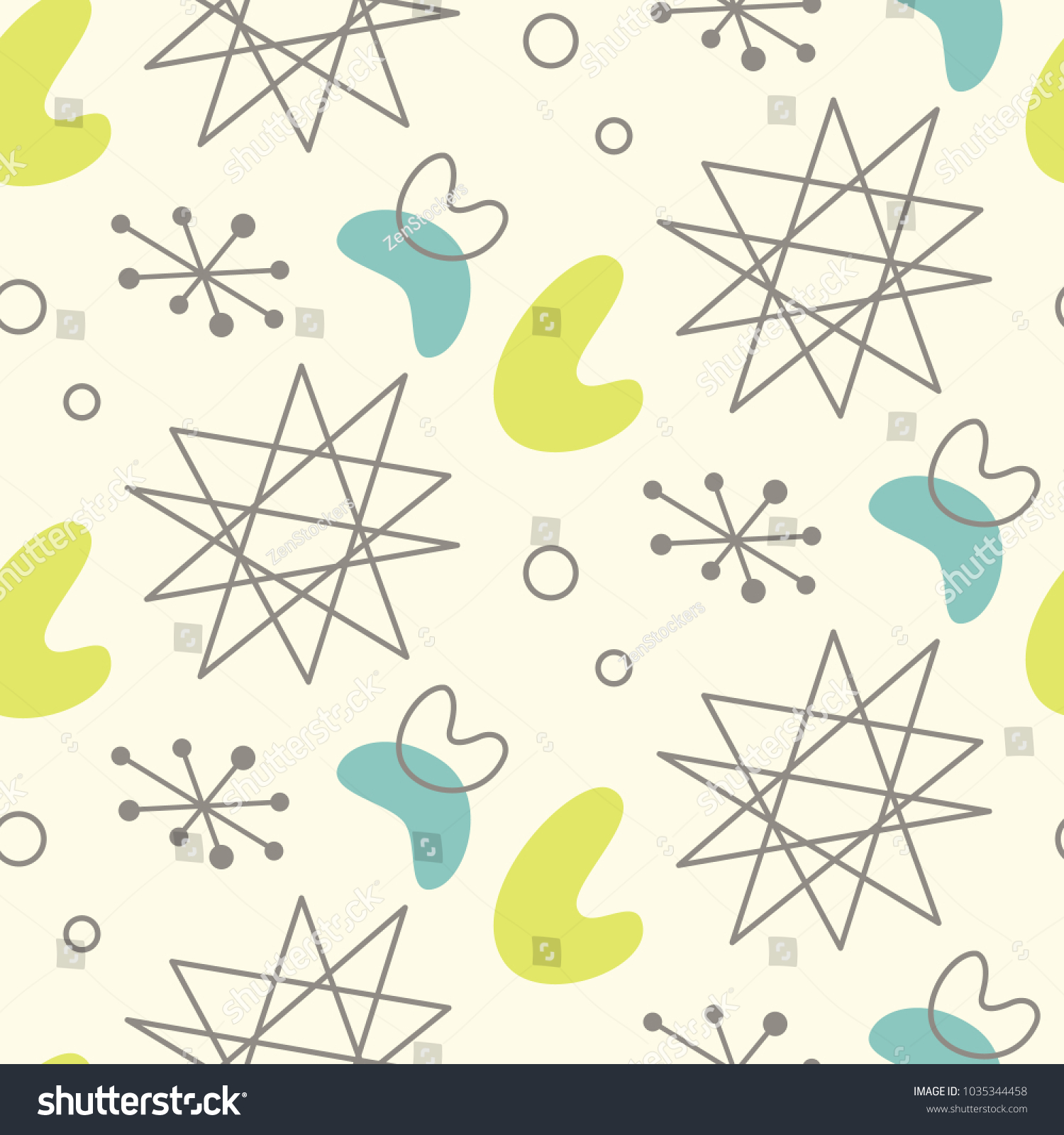 SVG of Mid century modern seamless pattern. 1950s vintage style atomic science background, retro vector illustration. svg