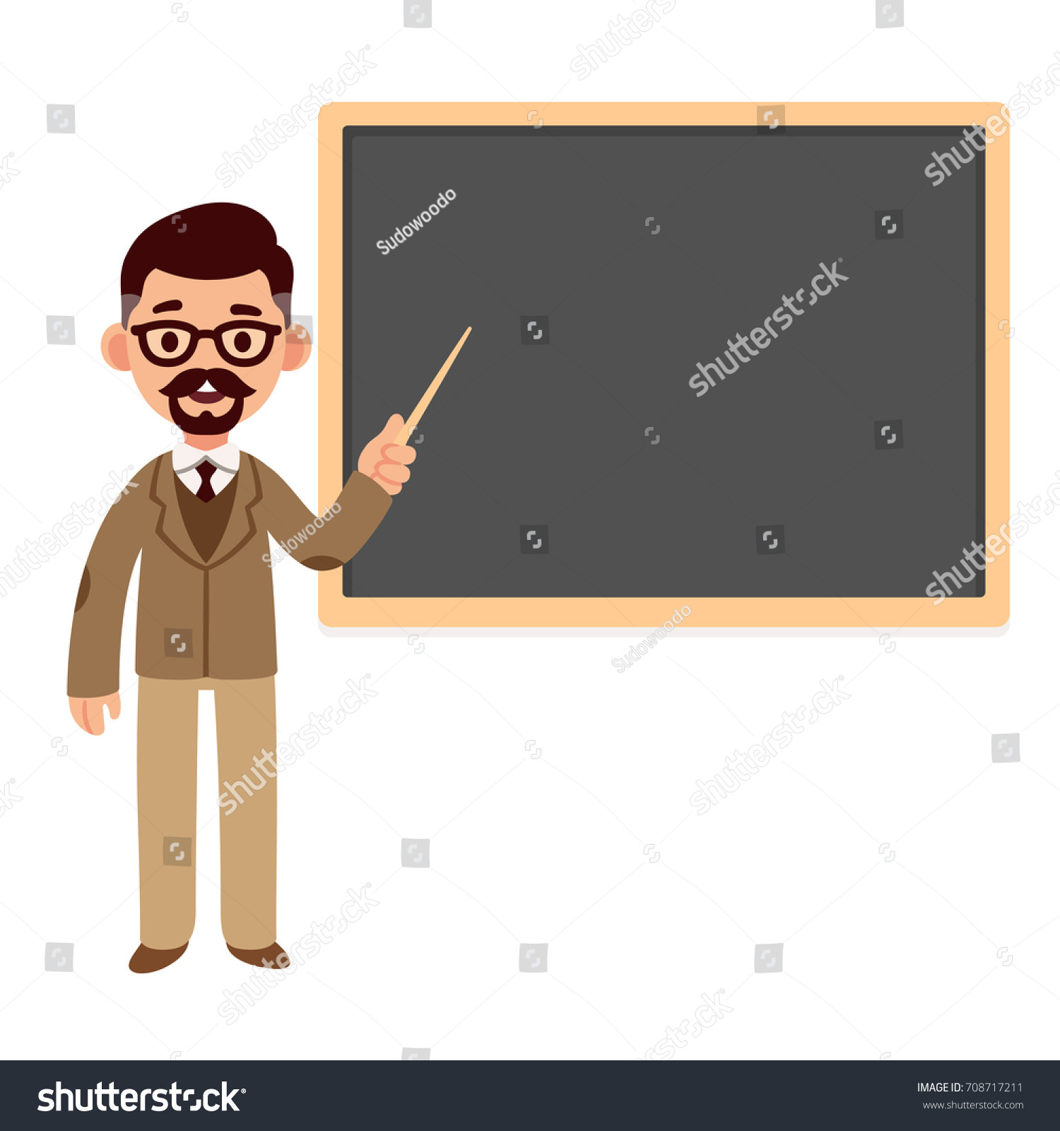 Middle Aged Professor Standing Front Blackboard Stock Vector (Royalty ...