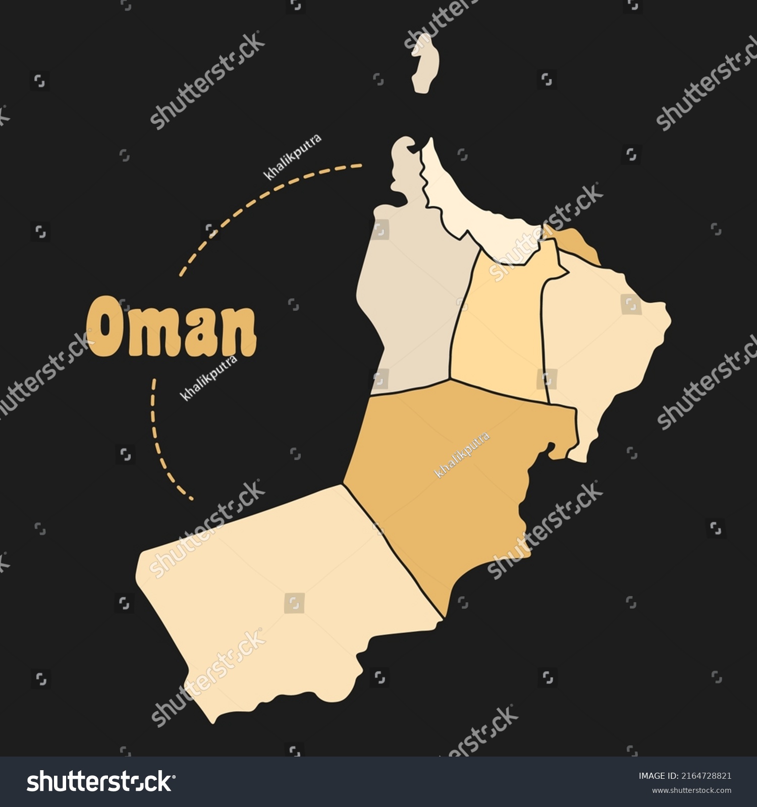 Middle East Regions Map Vector Stock Vector (Royalty Free) 2164728821 ...