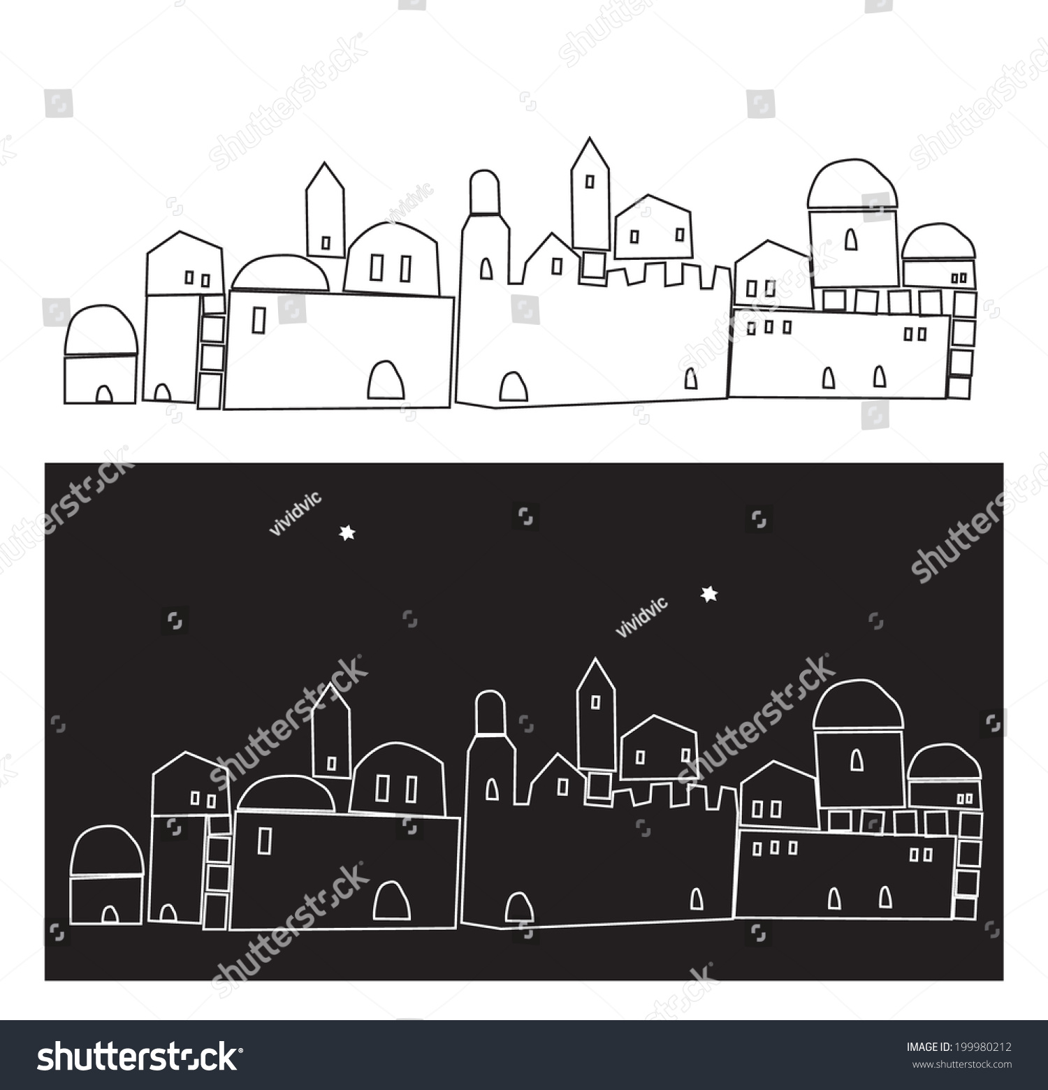 Middle East Town Illustration Stock Vector (Royalty Free) 199980212